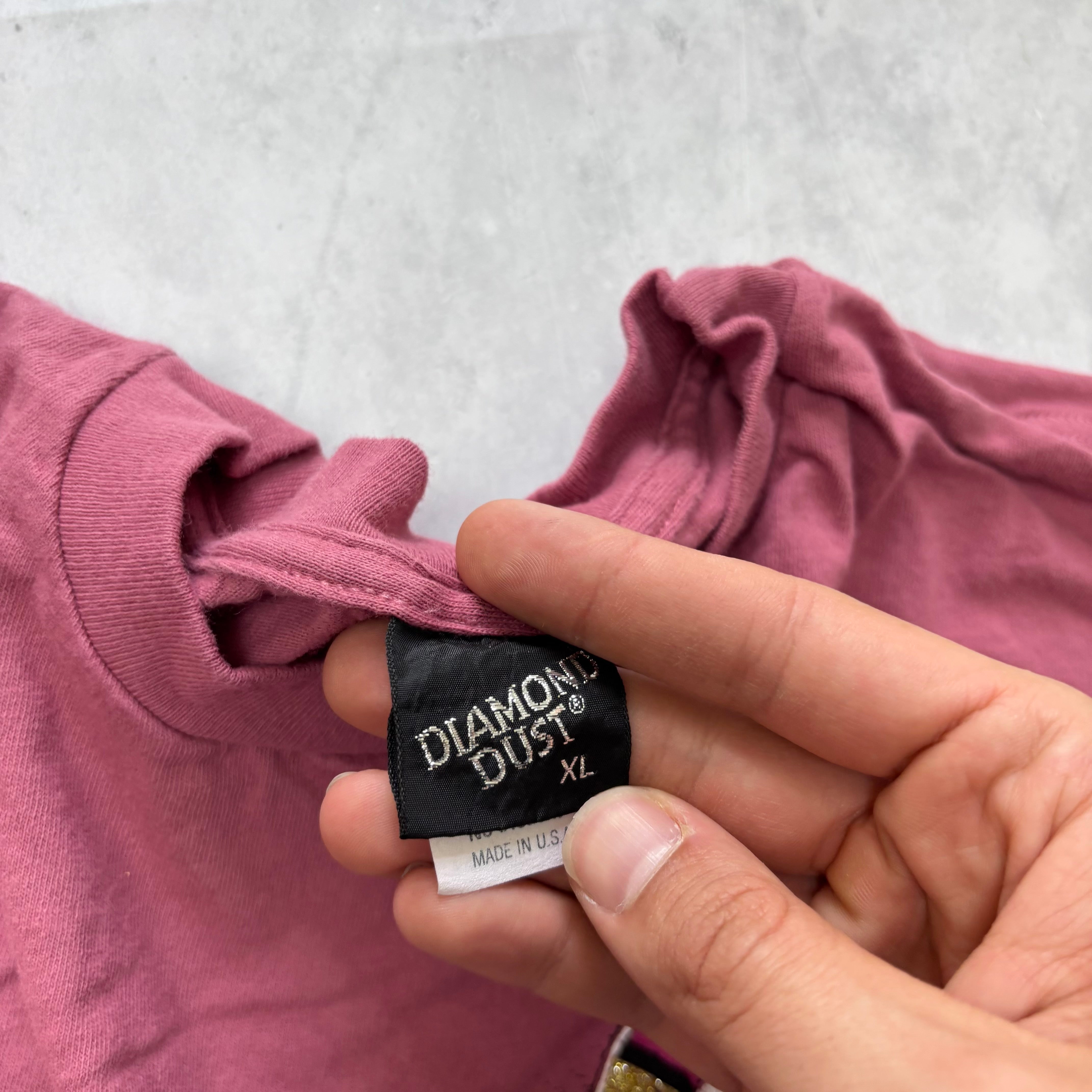 Vintage T Shirt Mens XL Pink Single Stitch Graphic Print 90s Nature