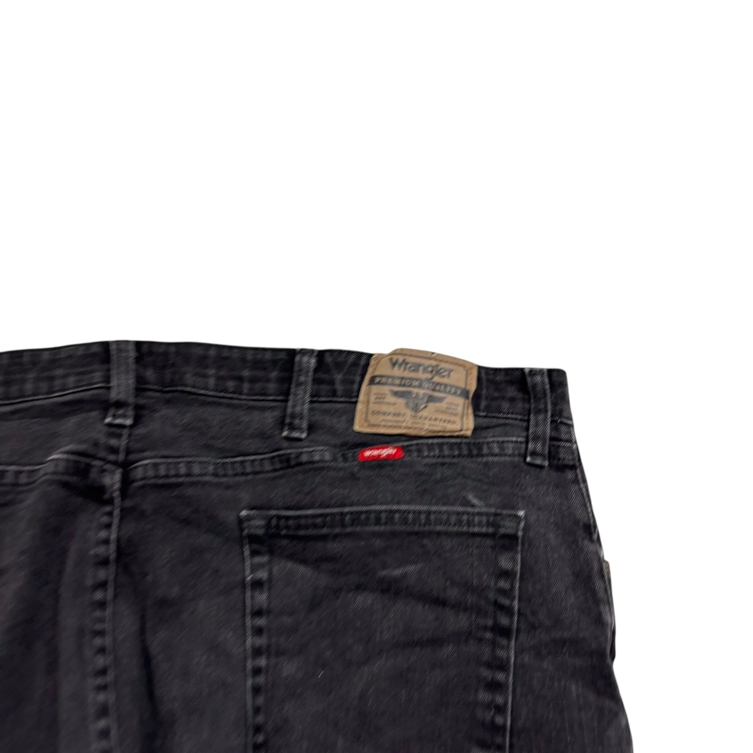 Wrangler Jeans W42 L29 Mens Black Regular Straight Fit Stretch Denim (E)