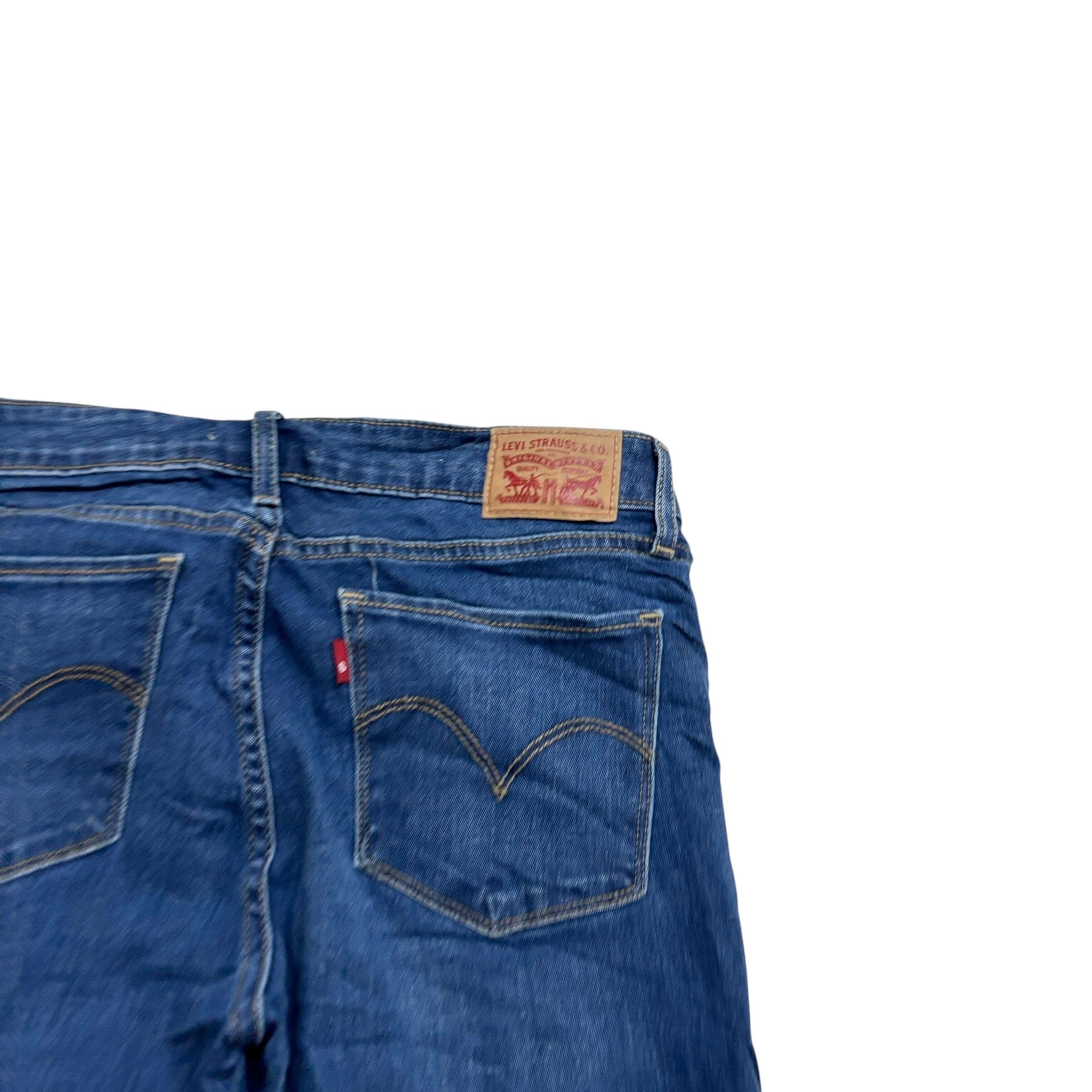 Levis 712 Jeans W30 L34 Womens Slim Fit Dark Blue Stretch Denim (E)