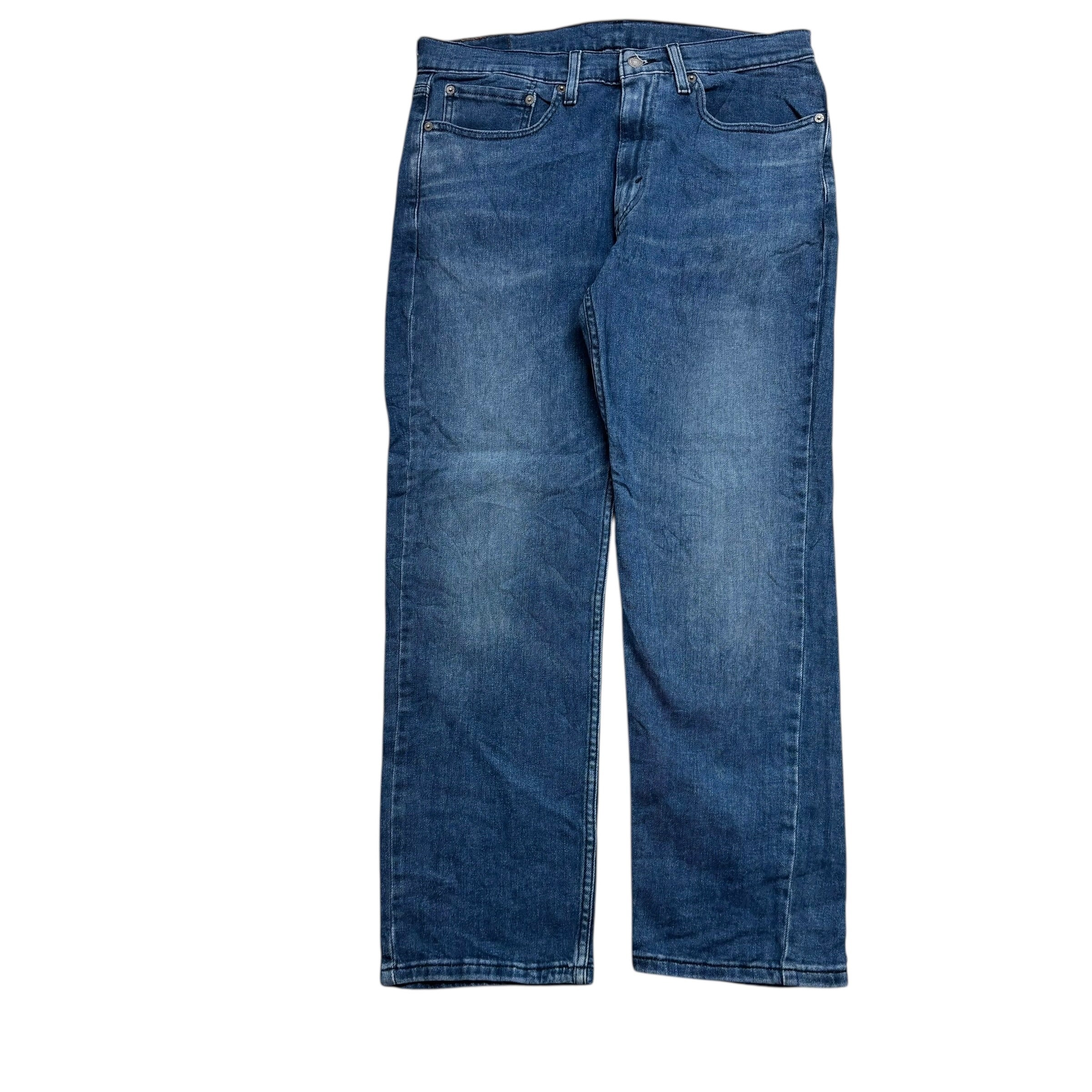 Levis 514 Jeans W34 L29 Mens Navy Blue Regular Straight Fit Stretch Denim (E)