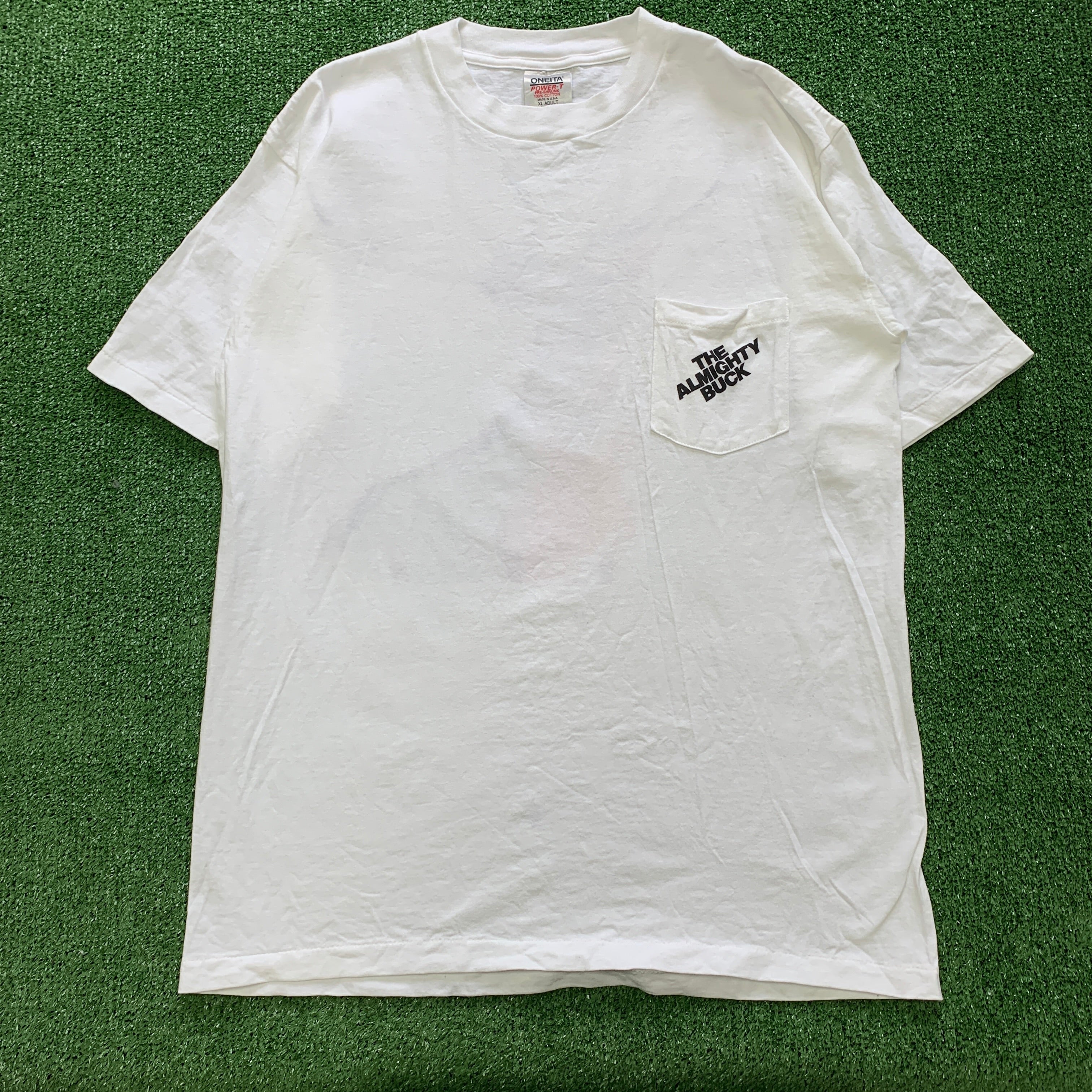 Vintage T Shirt Mens XL White Single Stitch Graphic Print 90s USA Deer