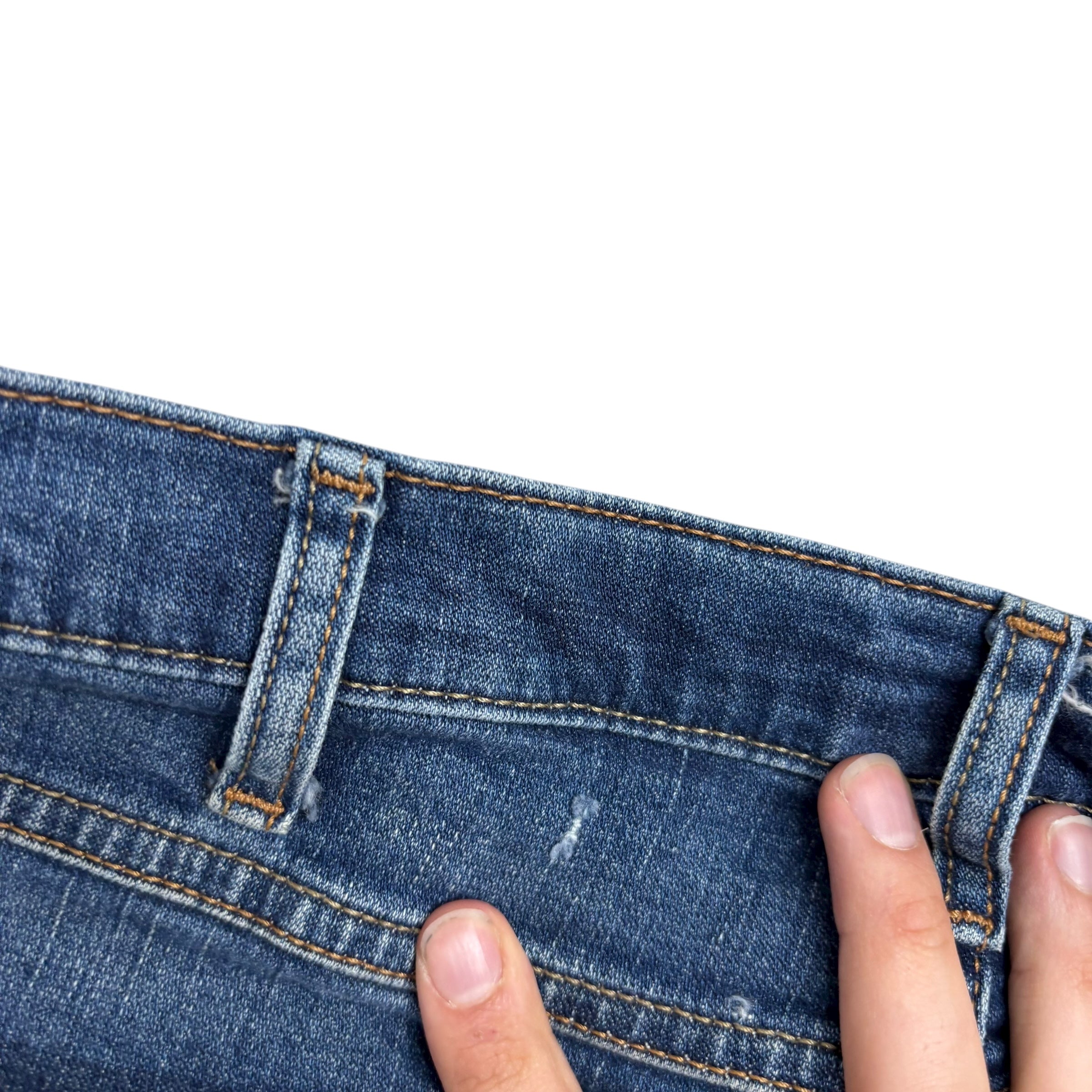 Wrangler Jeans W34 L30 Mens Mid Blue Relaxed Bootcut Fit Stretch