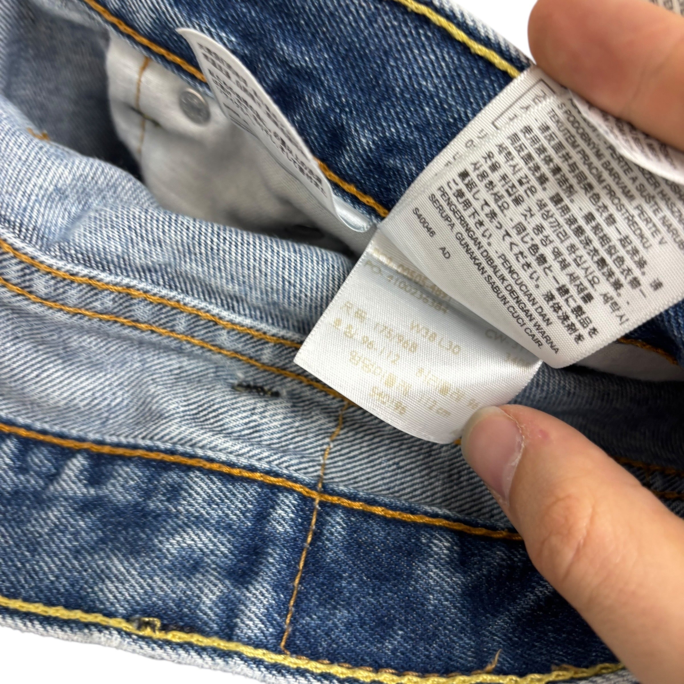 Levis 505 Jeans W38 L30 Mens Mid Blue Regular Straight Fit Denim (F)