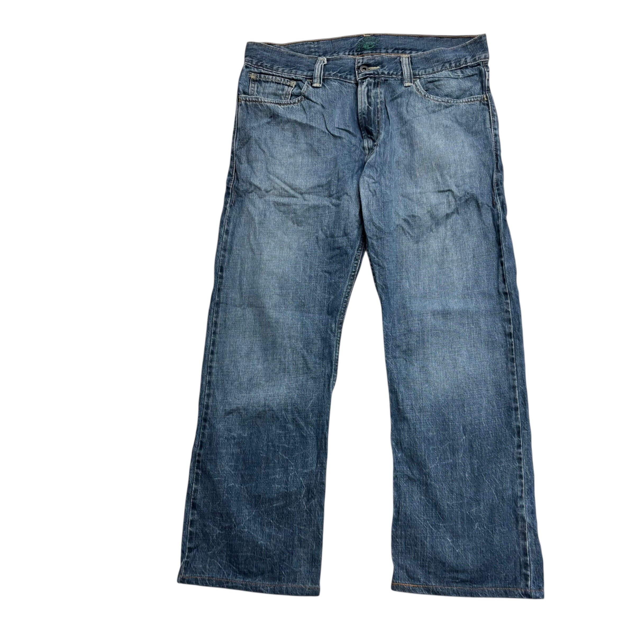 Levis 539 Jeans W34 L28 Mens Mid Blue Baggy Relaxed Straight Vintage Denim (E)