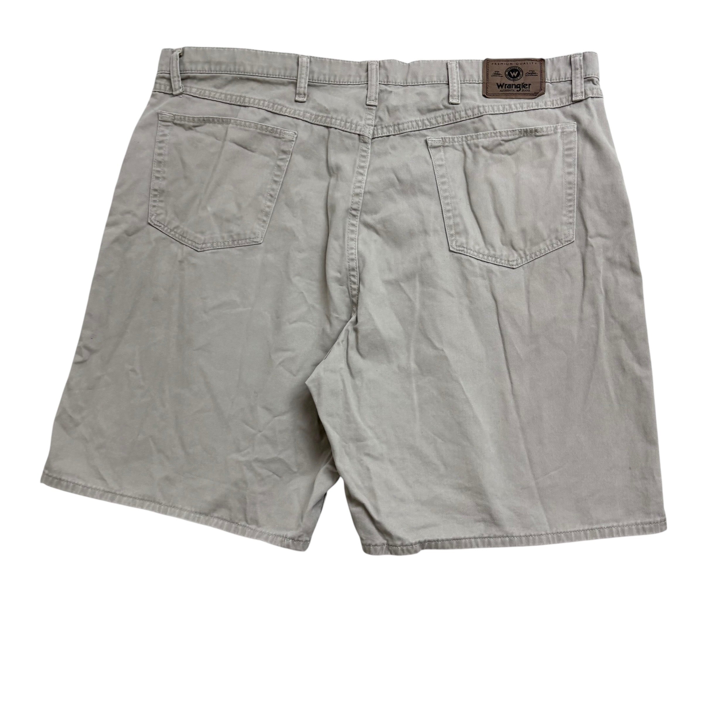 Vintage Wrangler Baggy Jorts W42 Mens Grey Canvas Shorts Relaxed Fit