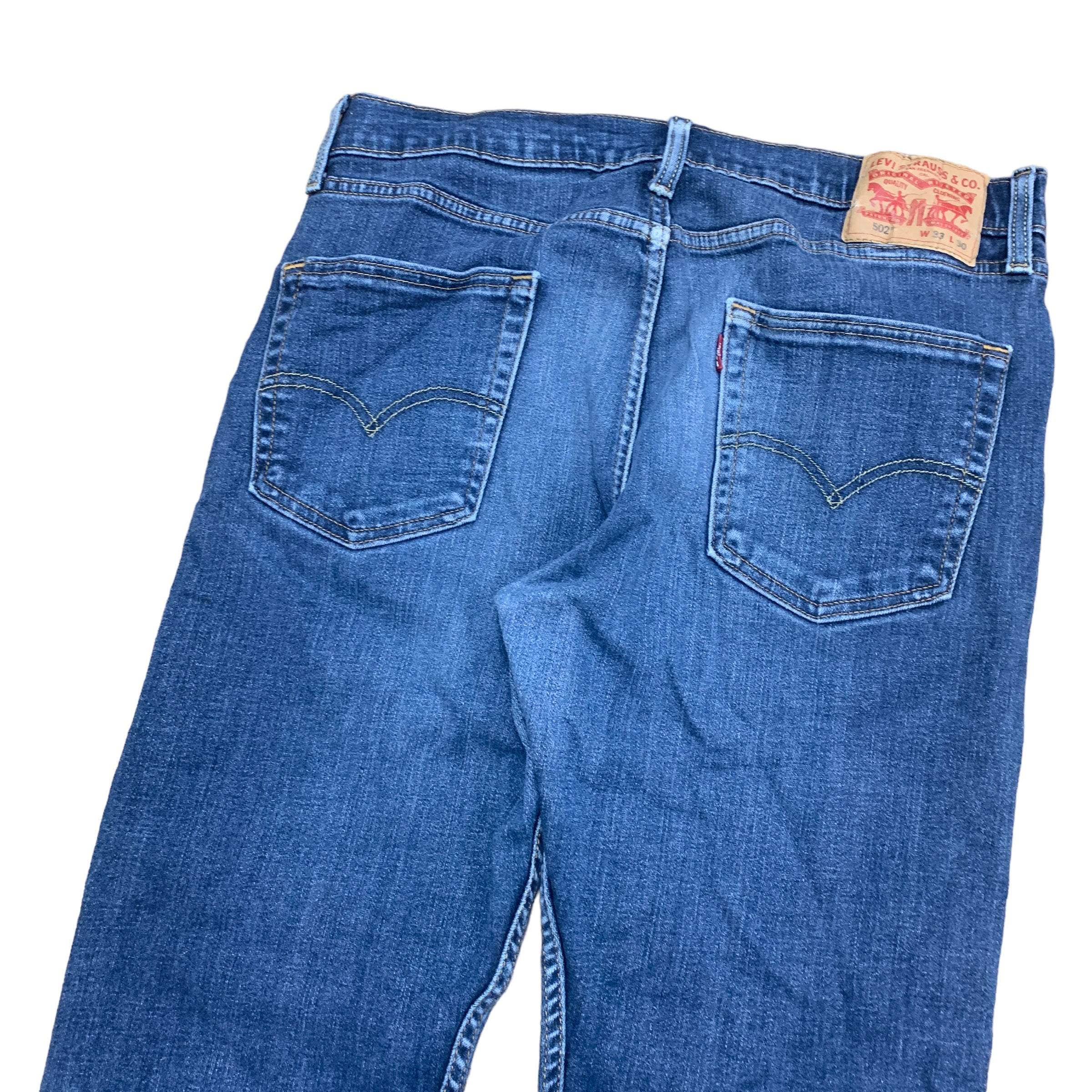 Levis 502 Jeans W33 L30 Mens Blue Regular Taper Fit Stretch Denim