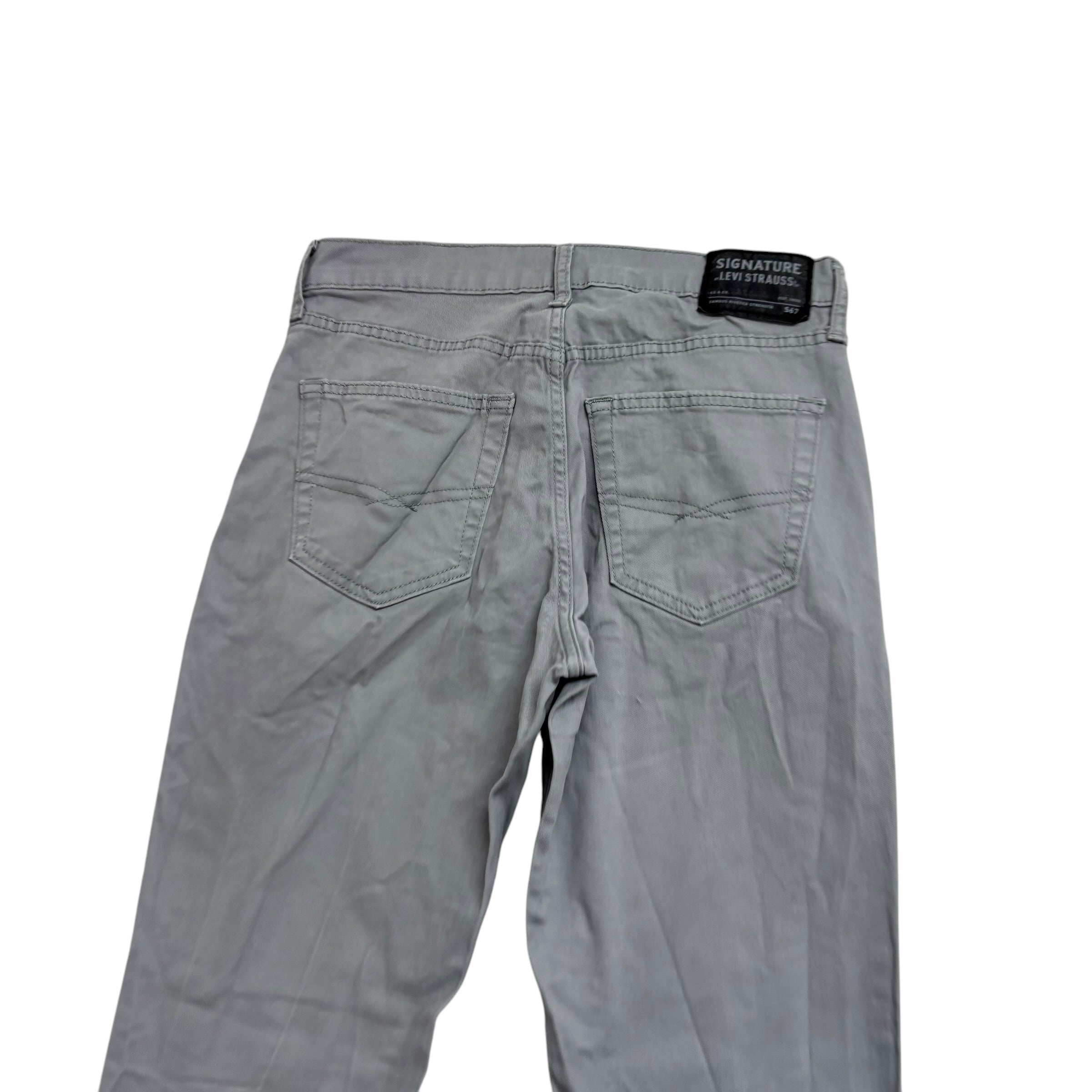 Levis Signature Trousers W30 L29 Mens Grey Athletic Fit Stretch Pants (E)