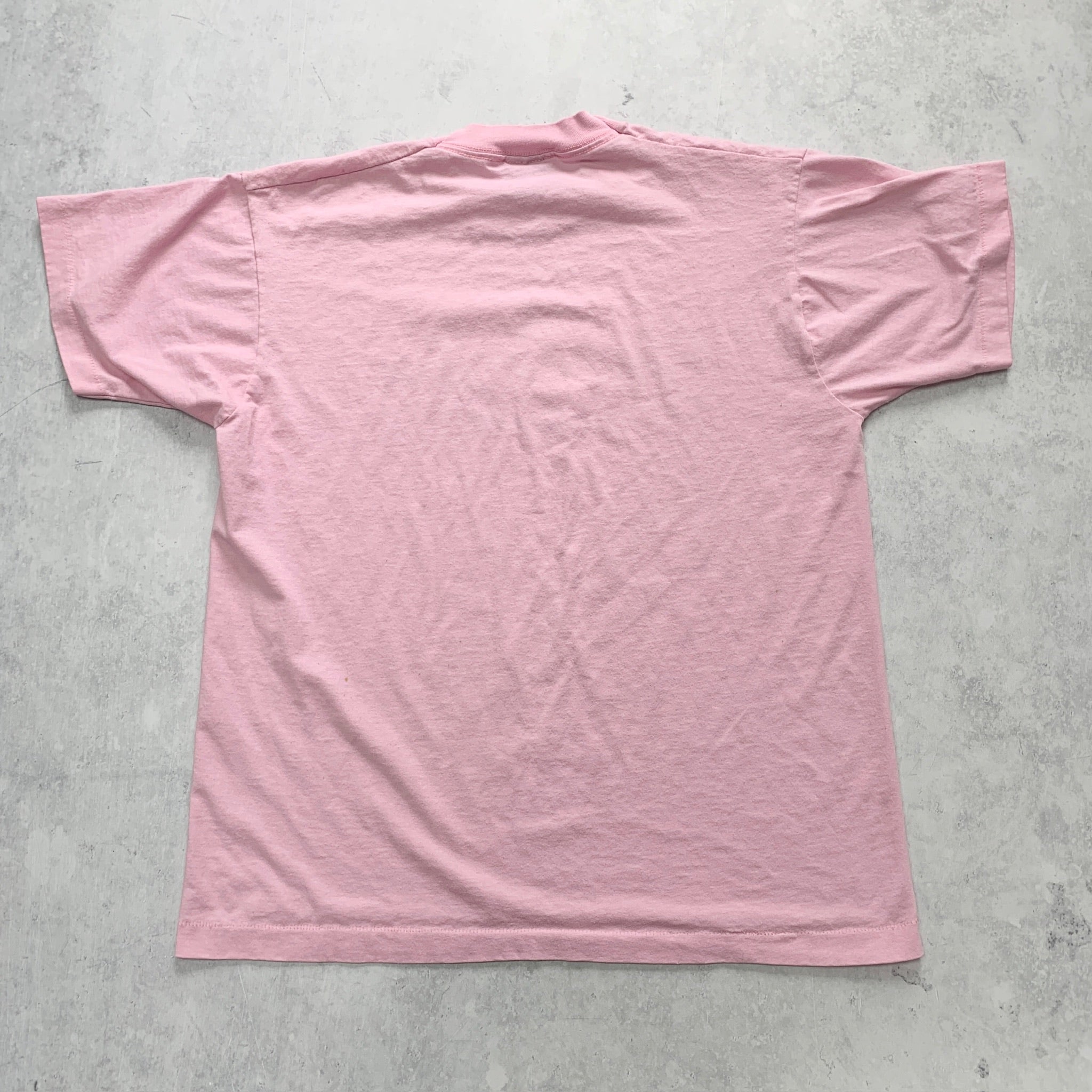 Vintage T Shirt Mens Medium Pink Single Stitch Graphic Print 90s USA Tourist