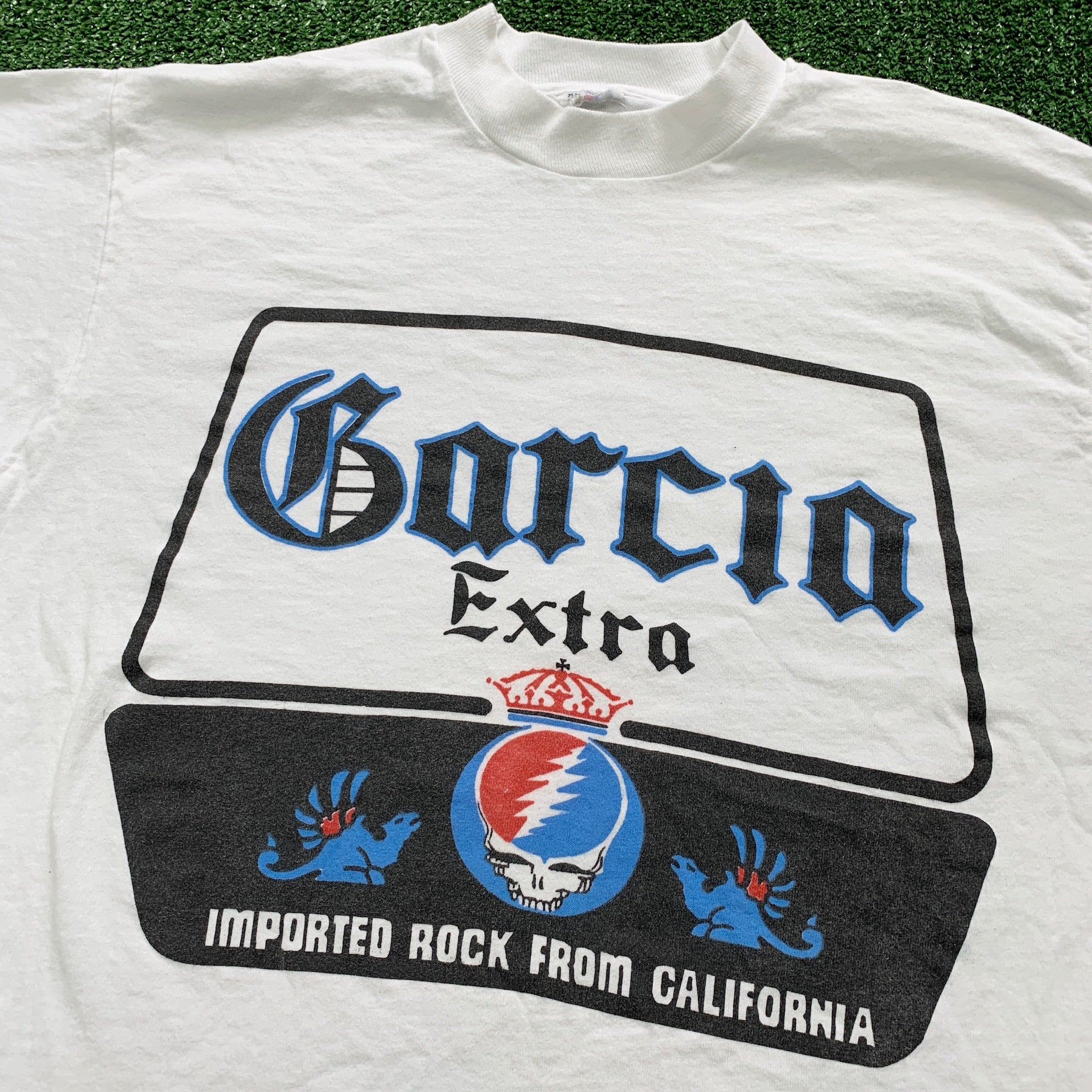 Vintage T Shirt Mens Medium White Single Stitch Grateful Dead Jerry Garcia Extra