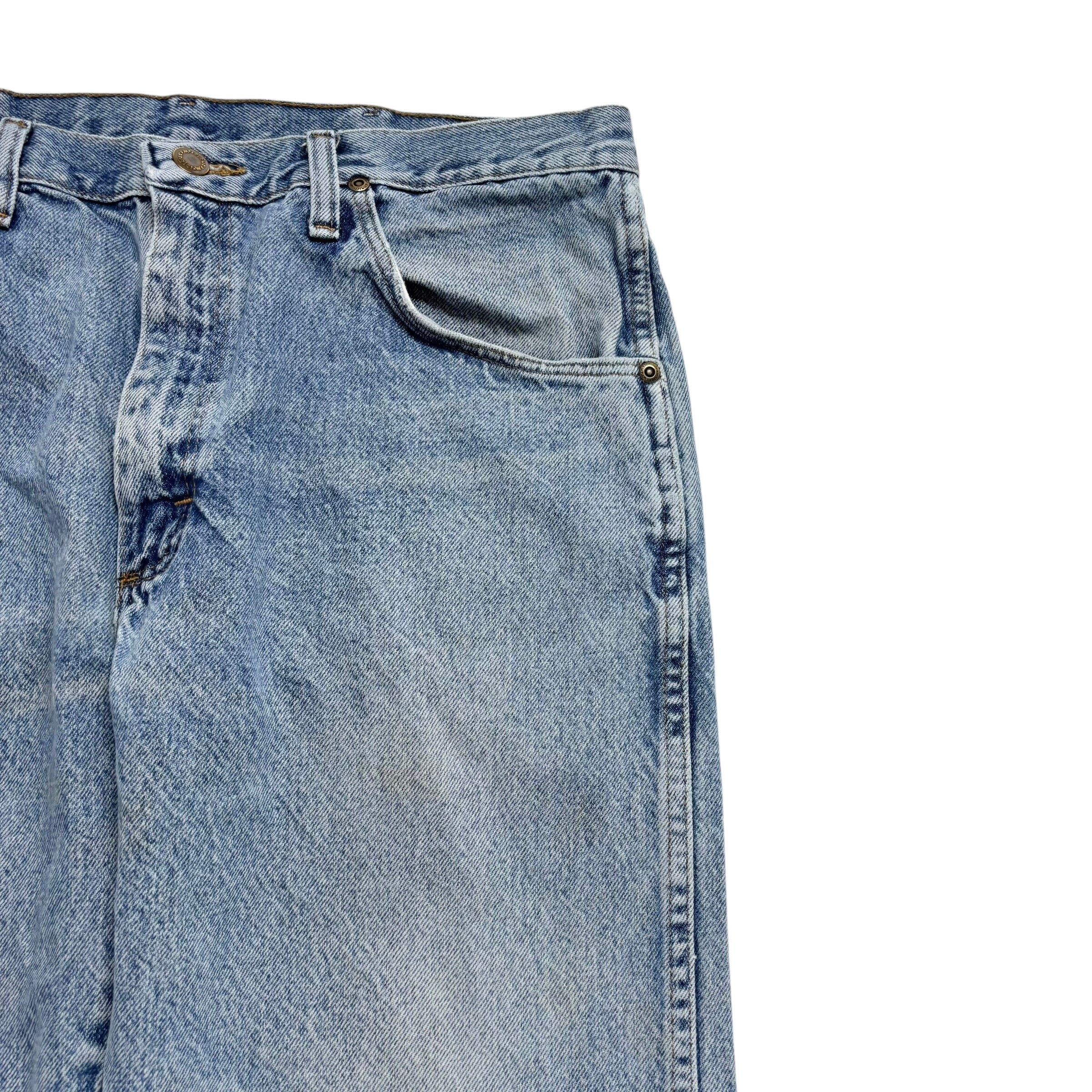 Wrangler Jeans W34 L29 Mens Light Blue Regular Straight Fit Vintage Denim (F)