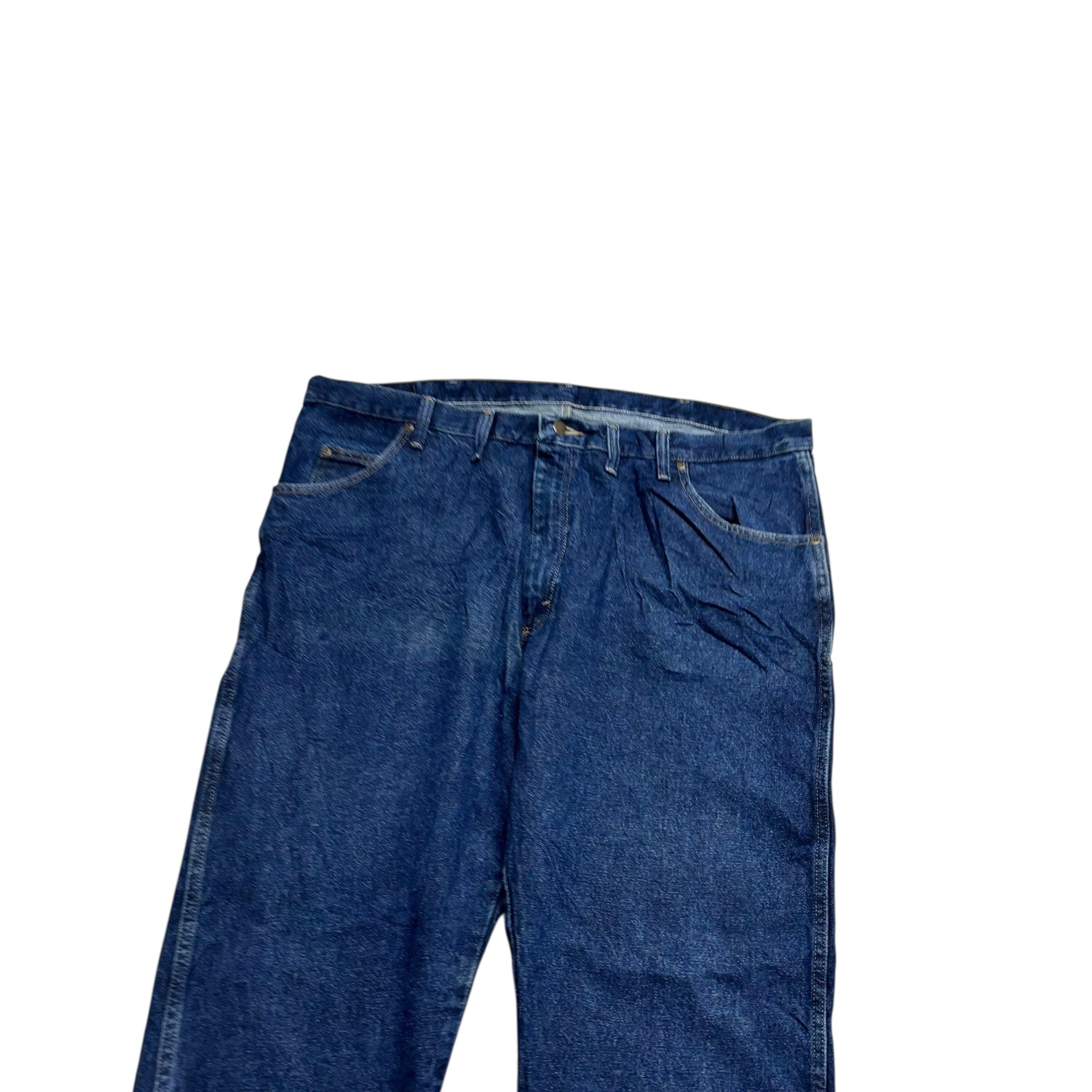 Wrangler Jeans W44 L30 Mens Dark Blue Regular Straight Fit Denim (E)