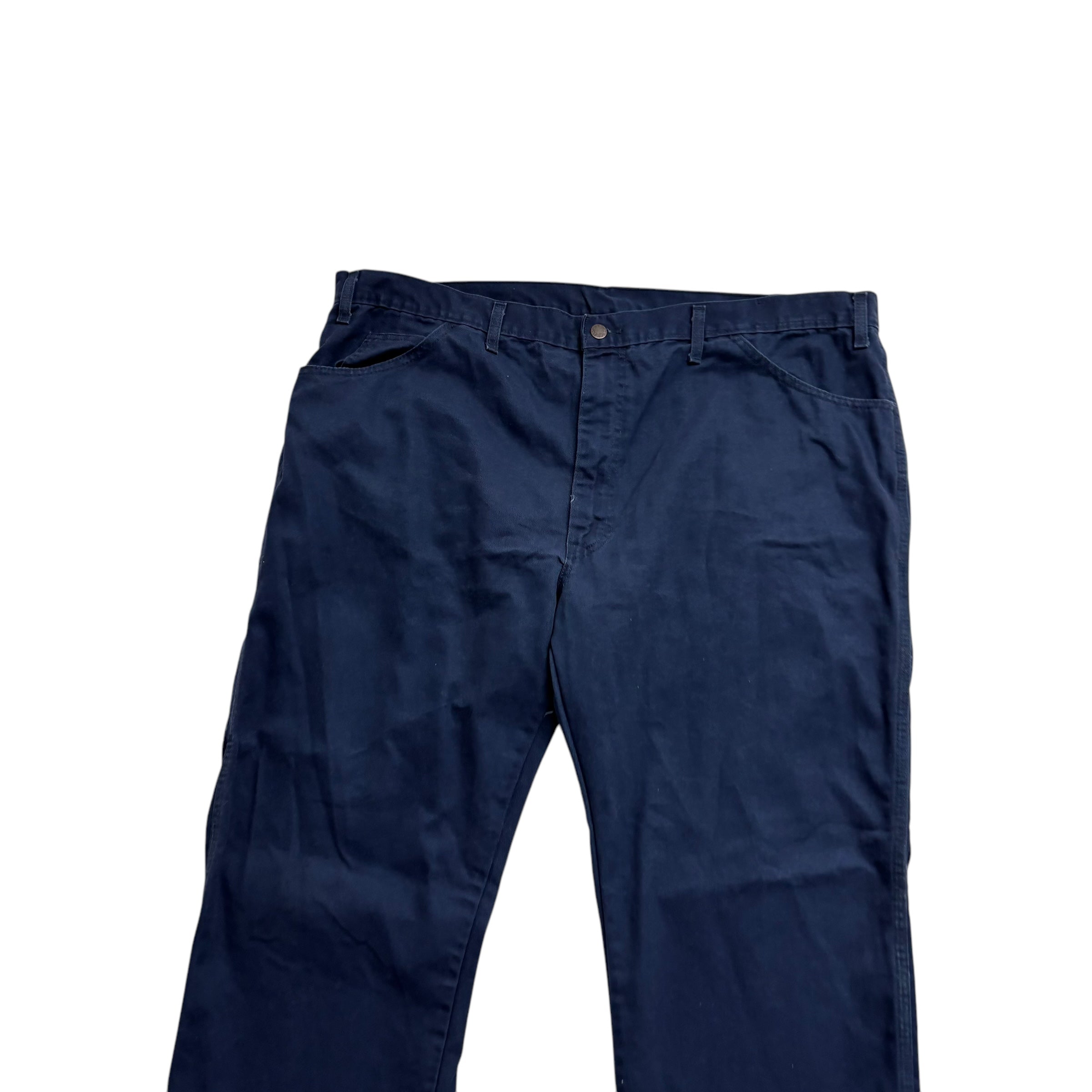 Dickies Carpenter Pants W44 L32 Mens Navy Blue Relaxed Straight Fit Trousers (E)