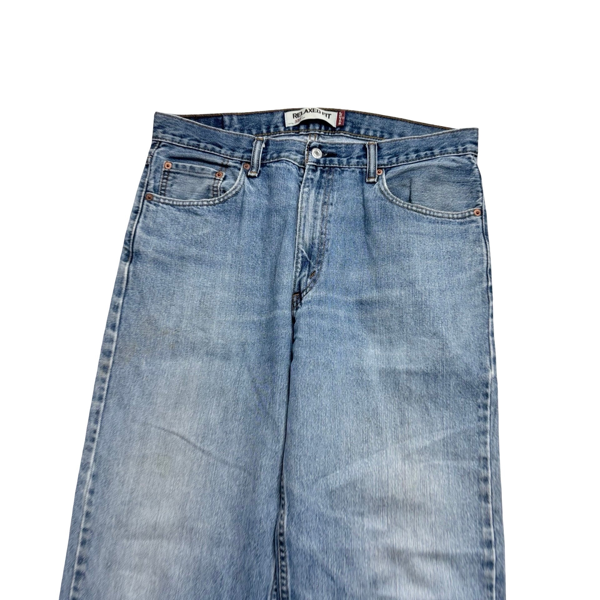 Levis 550 Jeans W35 L32 Mens Mid Blue Baggy Relaxed Straight Vintage Denim (F)