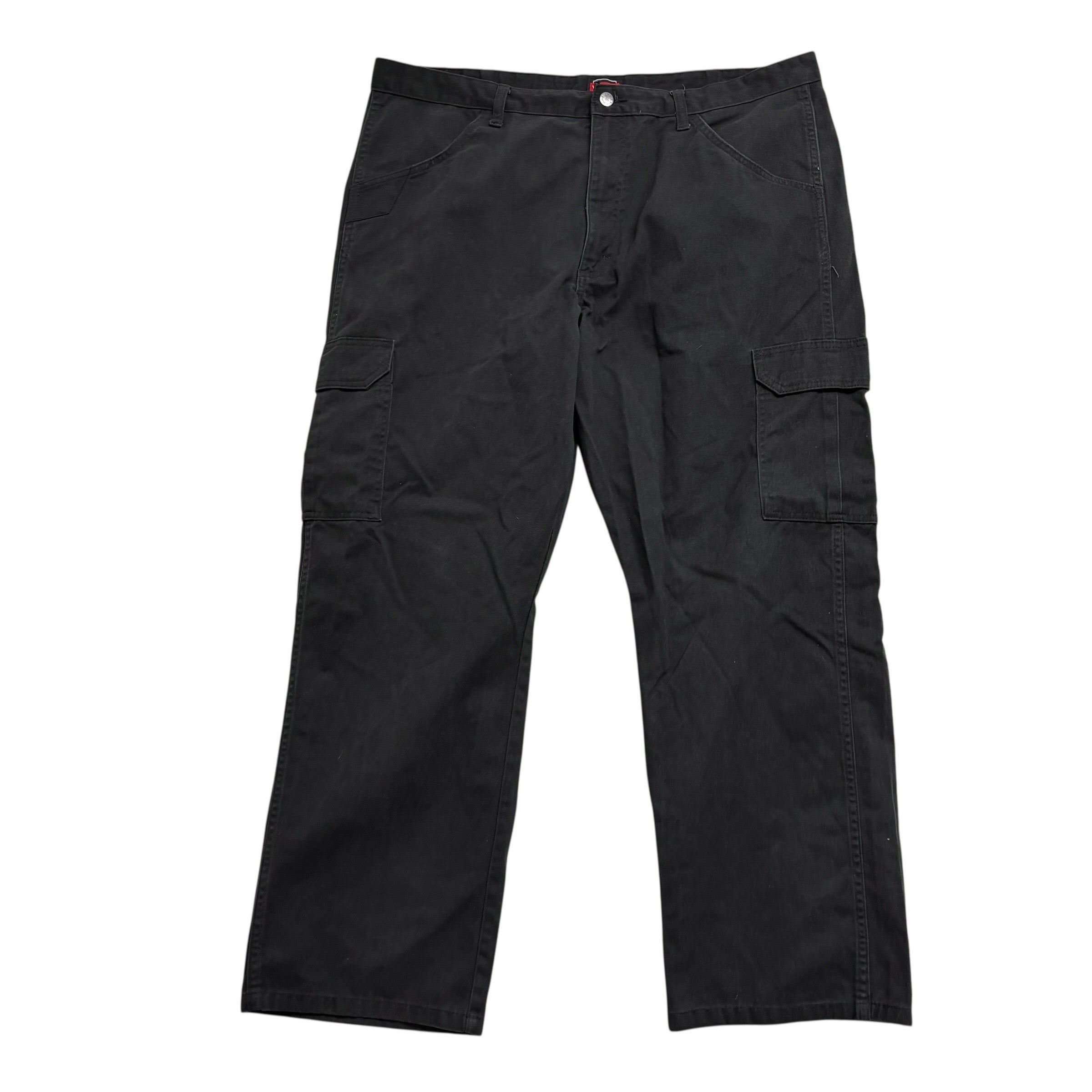 Wrangler Cargo Pants W40 L30 Mens Black Relaxed Straight Fit Trousers