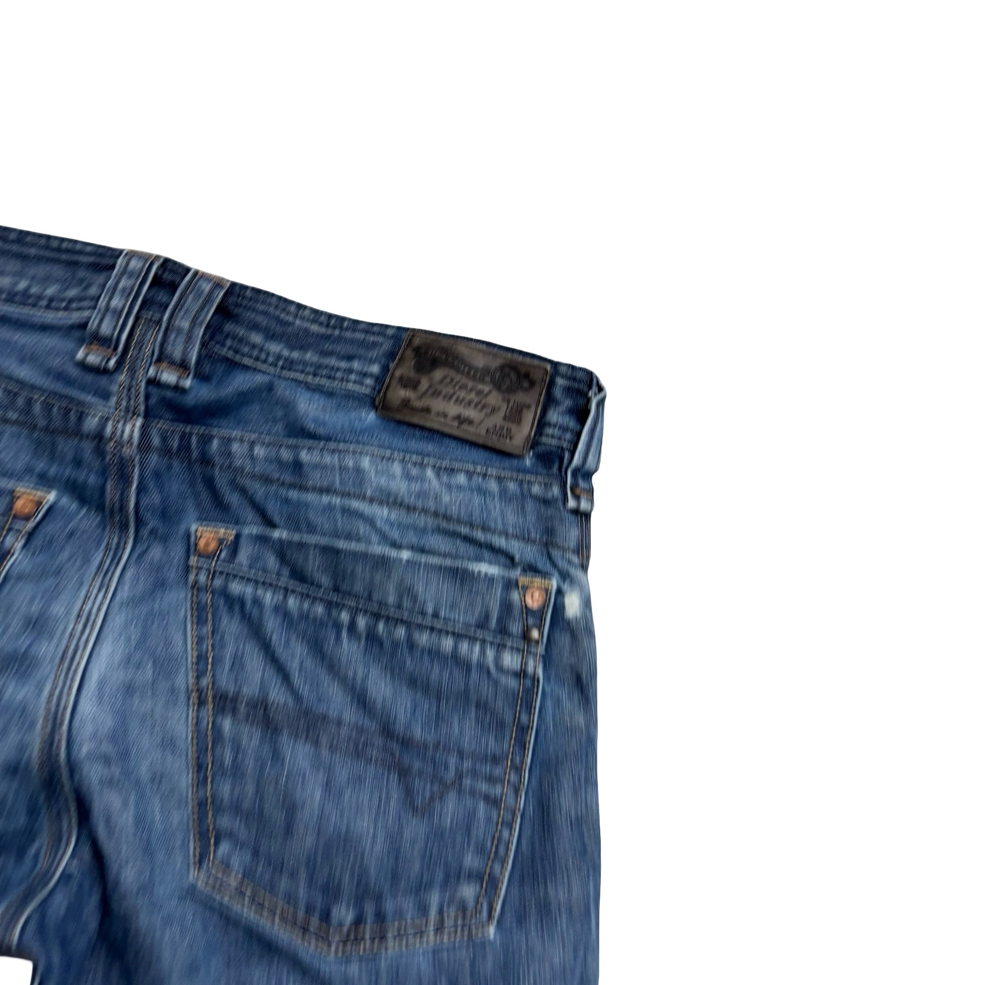 Diesel Timmen Jeans W28 L32 Mens Mid Blue Regular Straight Fit Distressed (E)