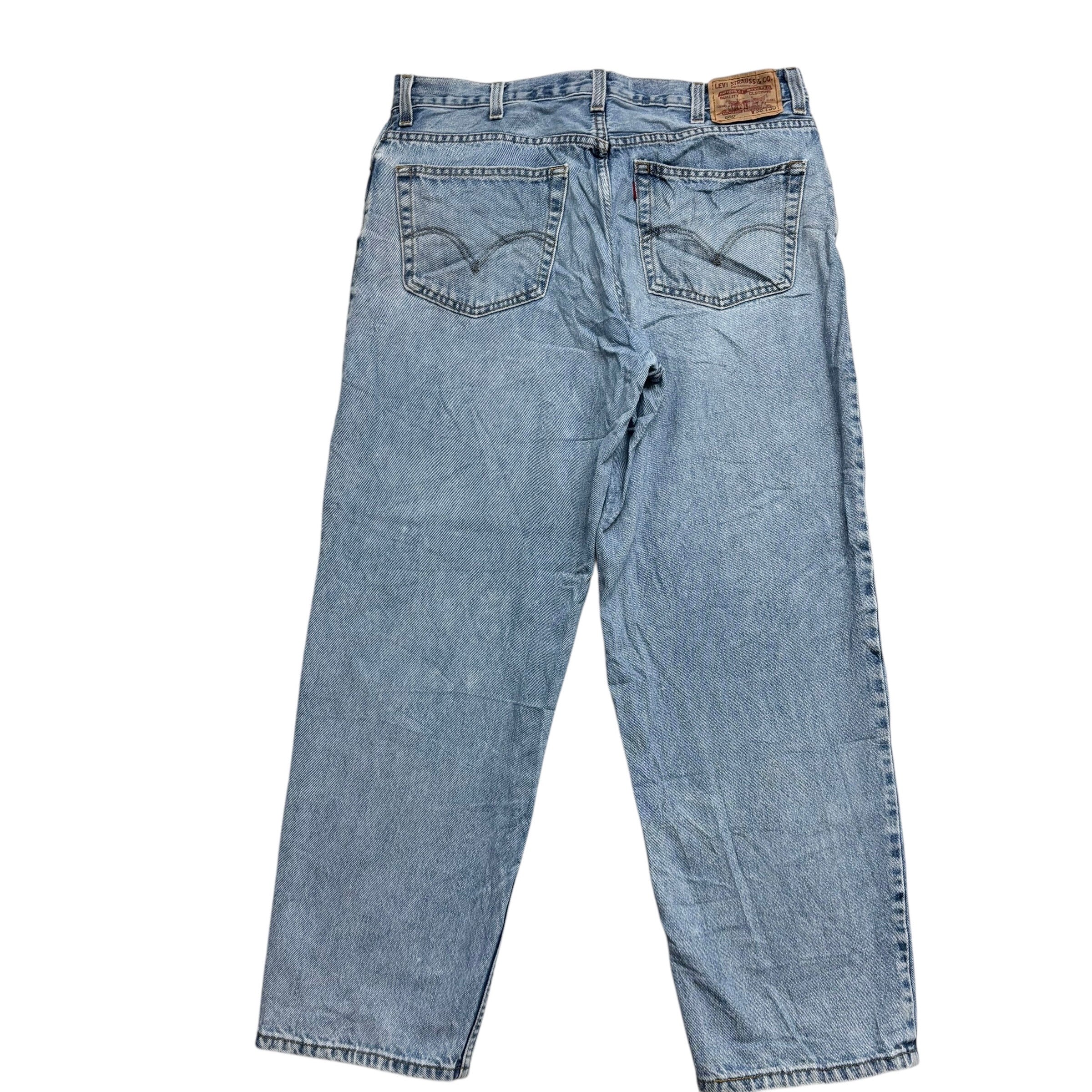 Levis 560 Jeans W38 L30 Mens Light Blue Baggy Relaxed Comfort Vintage Denim (E)