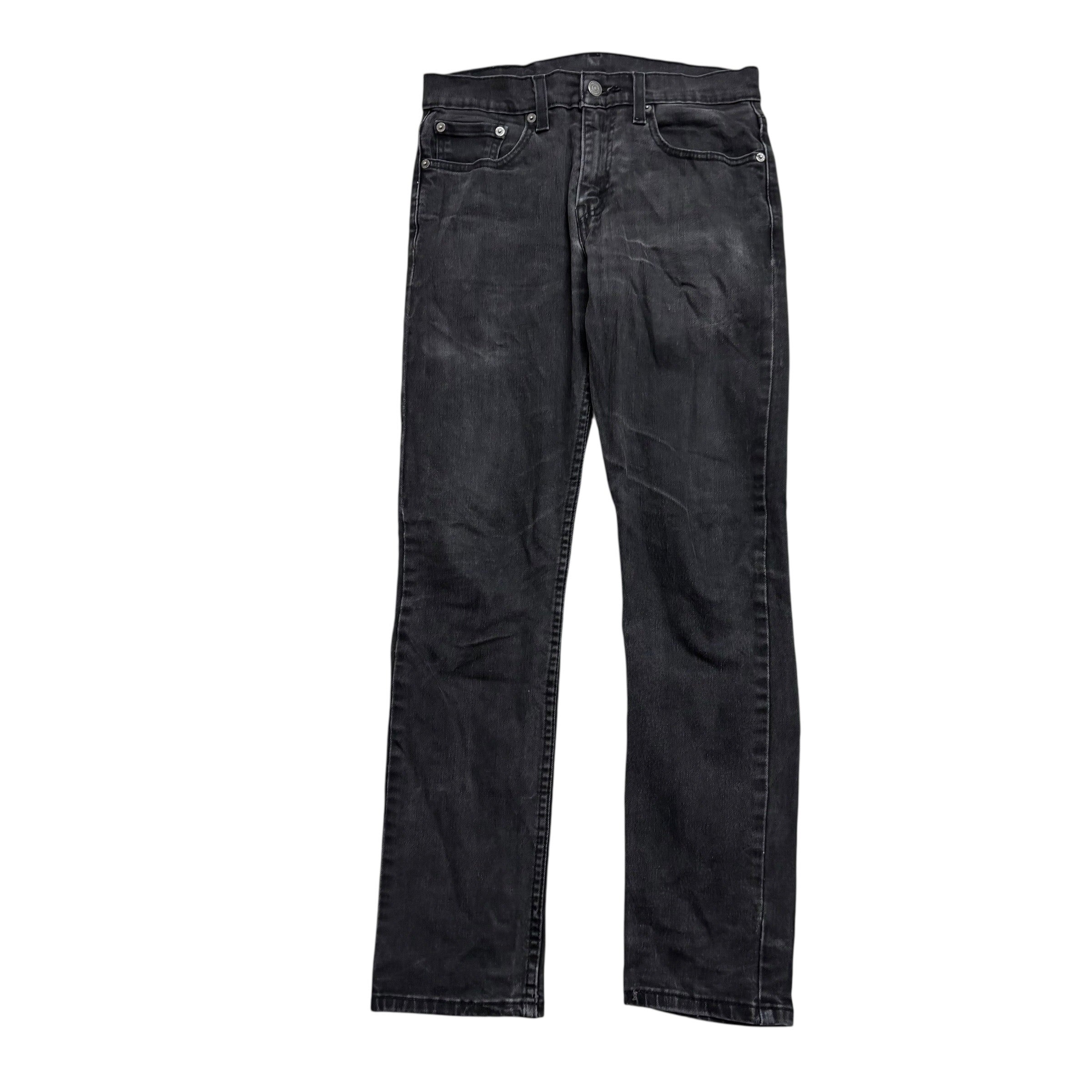 Levis 502 Jeans W28 L30 Mens Black Regular Tapered Fit Stretch Denim