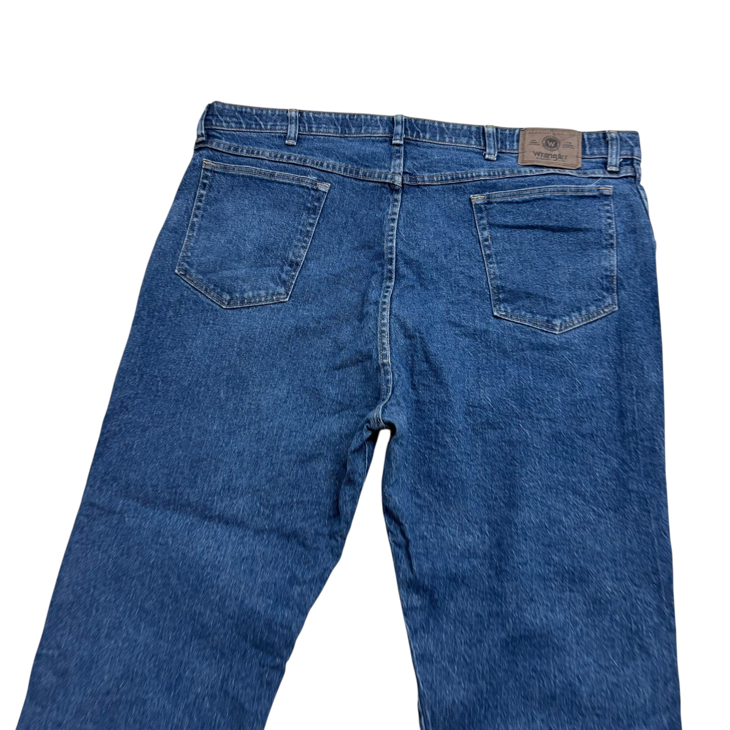 Wrangler Jeans W42 L29 Mens Mid Blue Regular Straight Fit Stretch Denim (E)
