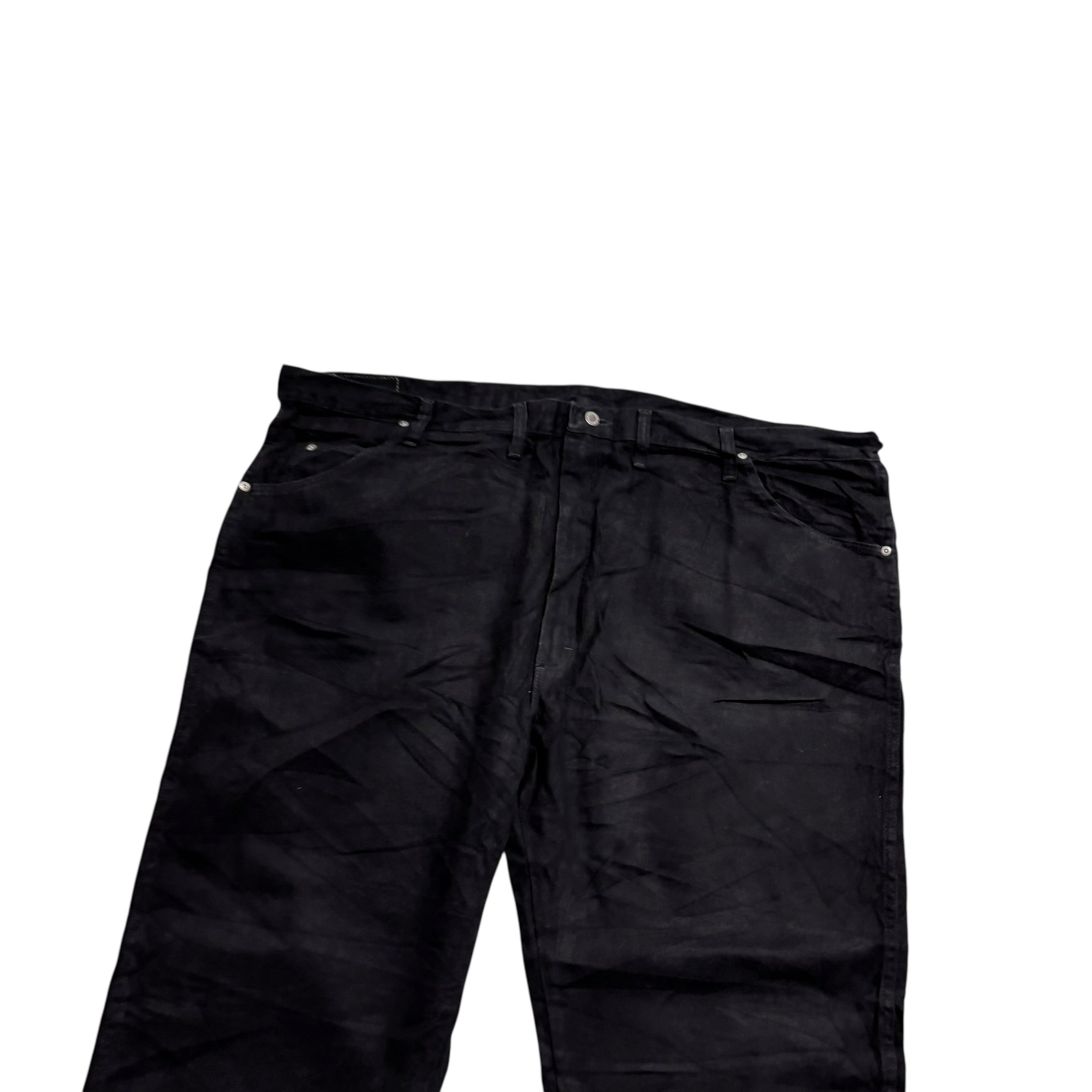 Wrangler Jeans W48 L29 Mens Black Regular Straight Fit Vintage Denim (E)