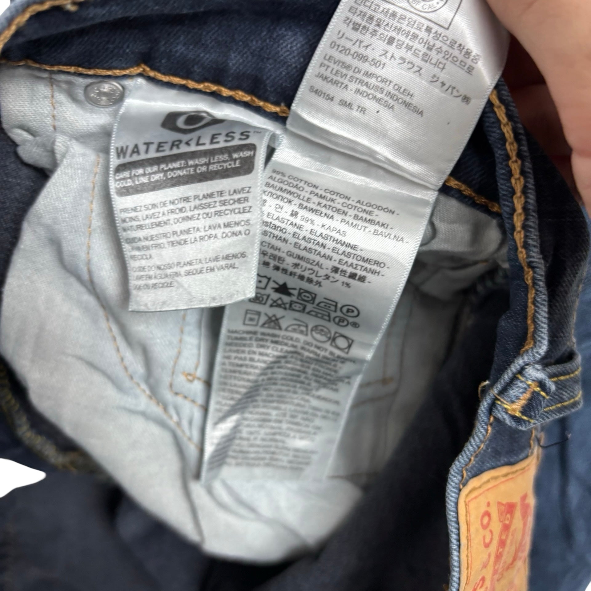 Levis 512 Jeans W32 L29 Mens Dark Blue Slim Tapered Fit Stretch Denim