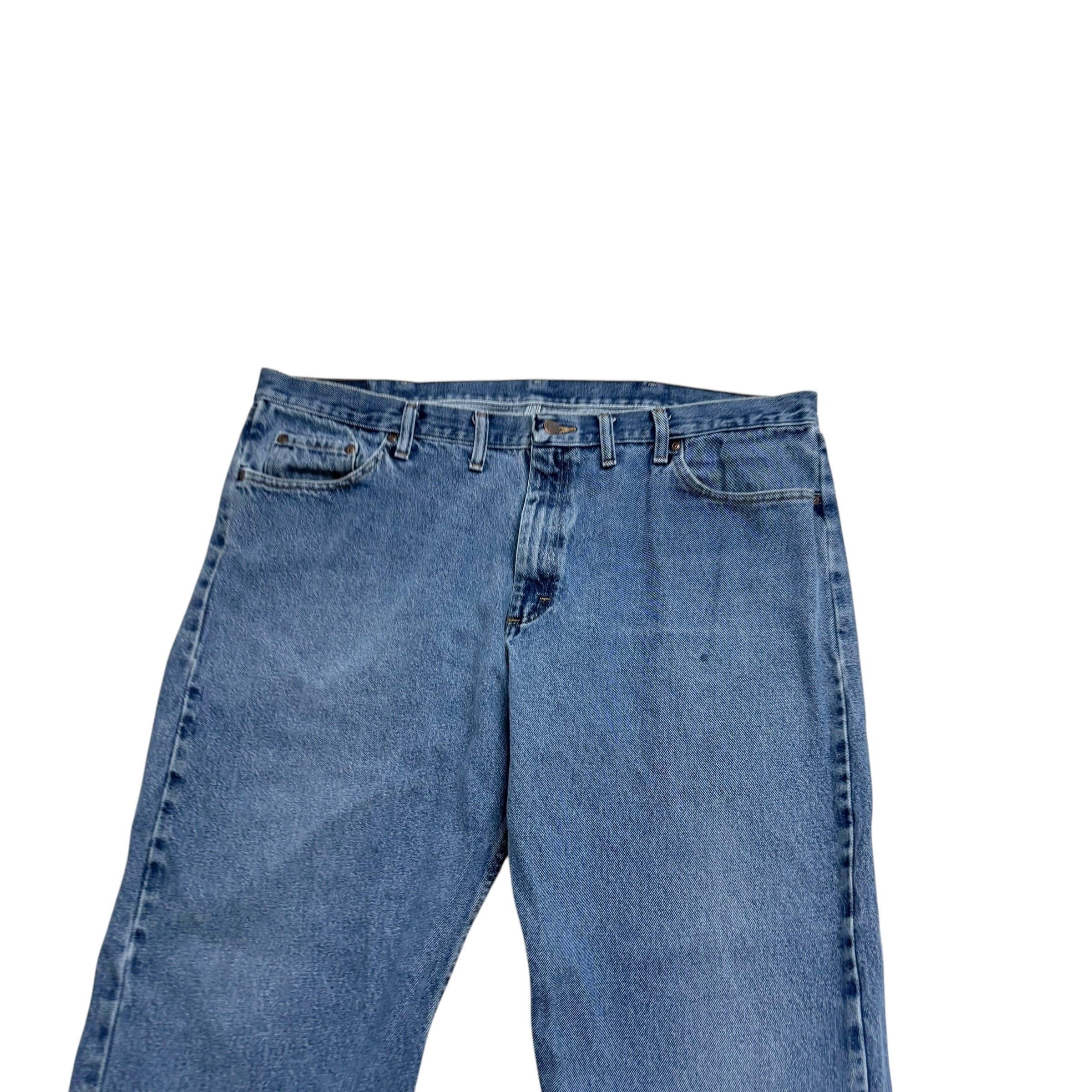 Wrangler Jeans W44 L25 Mens Mid Blue Relaxed Straight Fit Denim