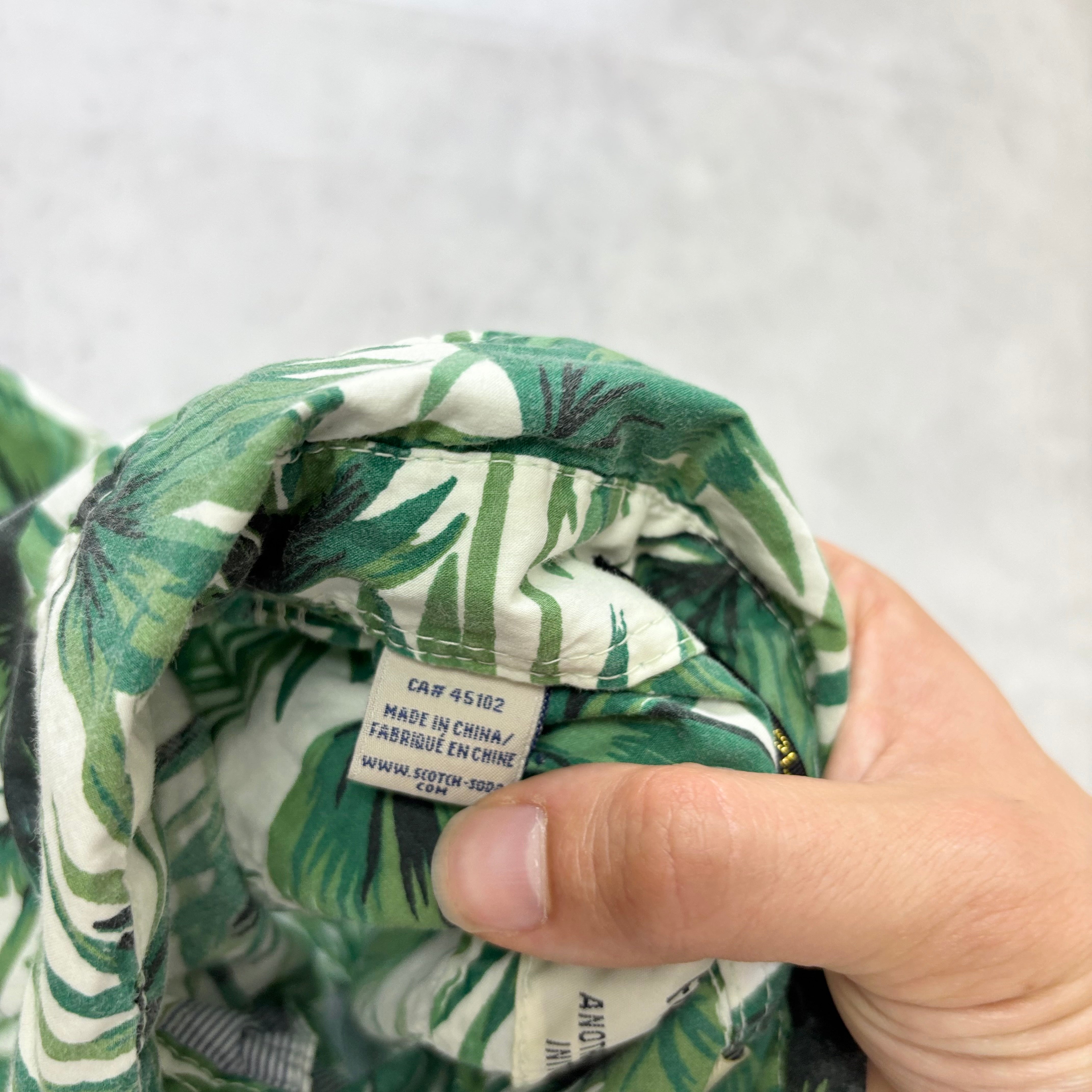 Scotch & Soda Shirt Womens Medium Green Floral Long Sleeve Cotton (E)