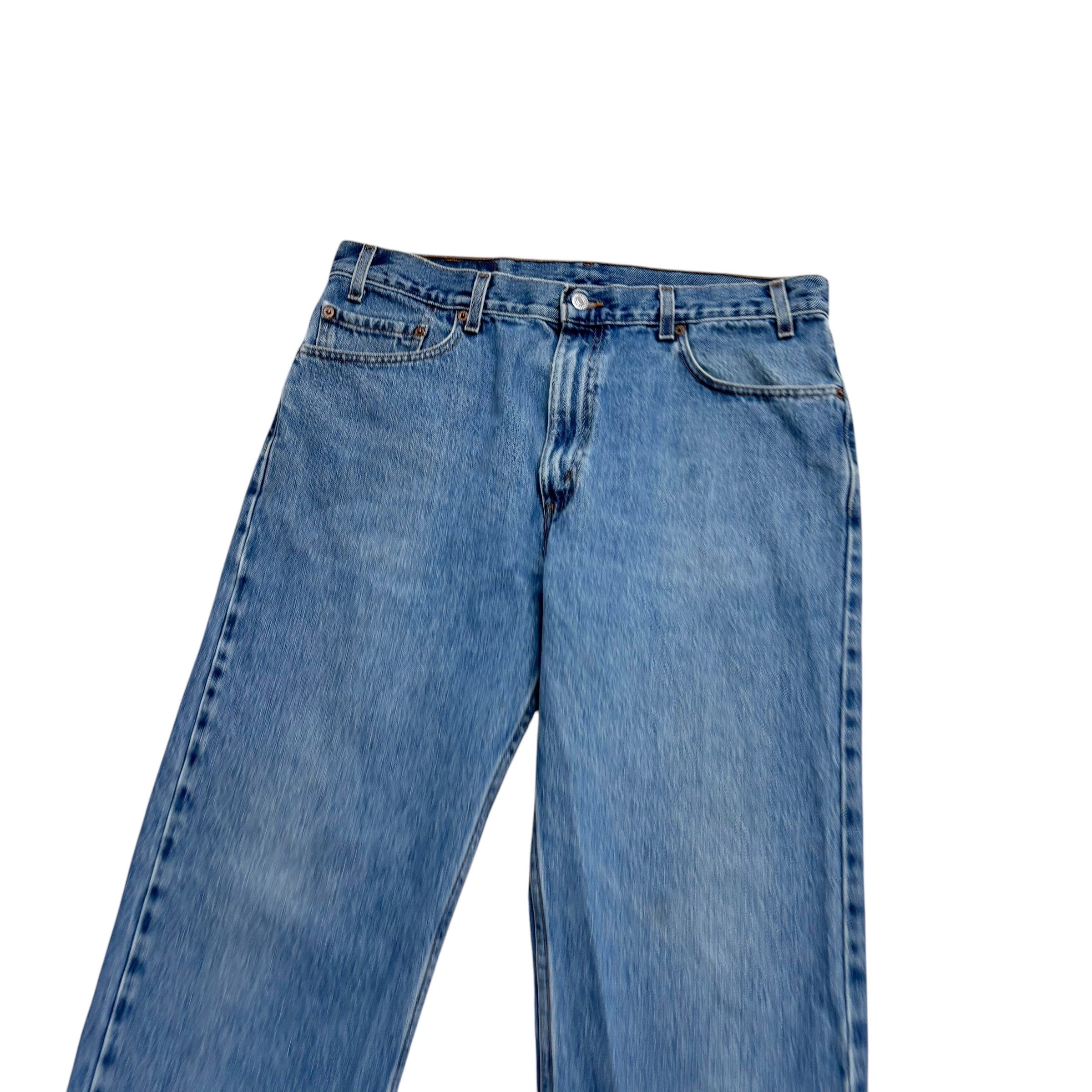 Levis 505 Jeans W35 L32 Mens Light Blue Regular Straight Fit Vintage Denim