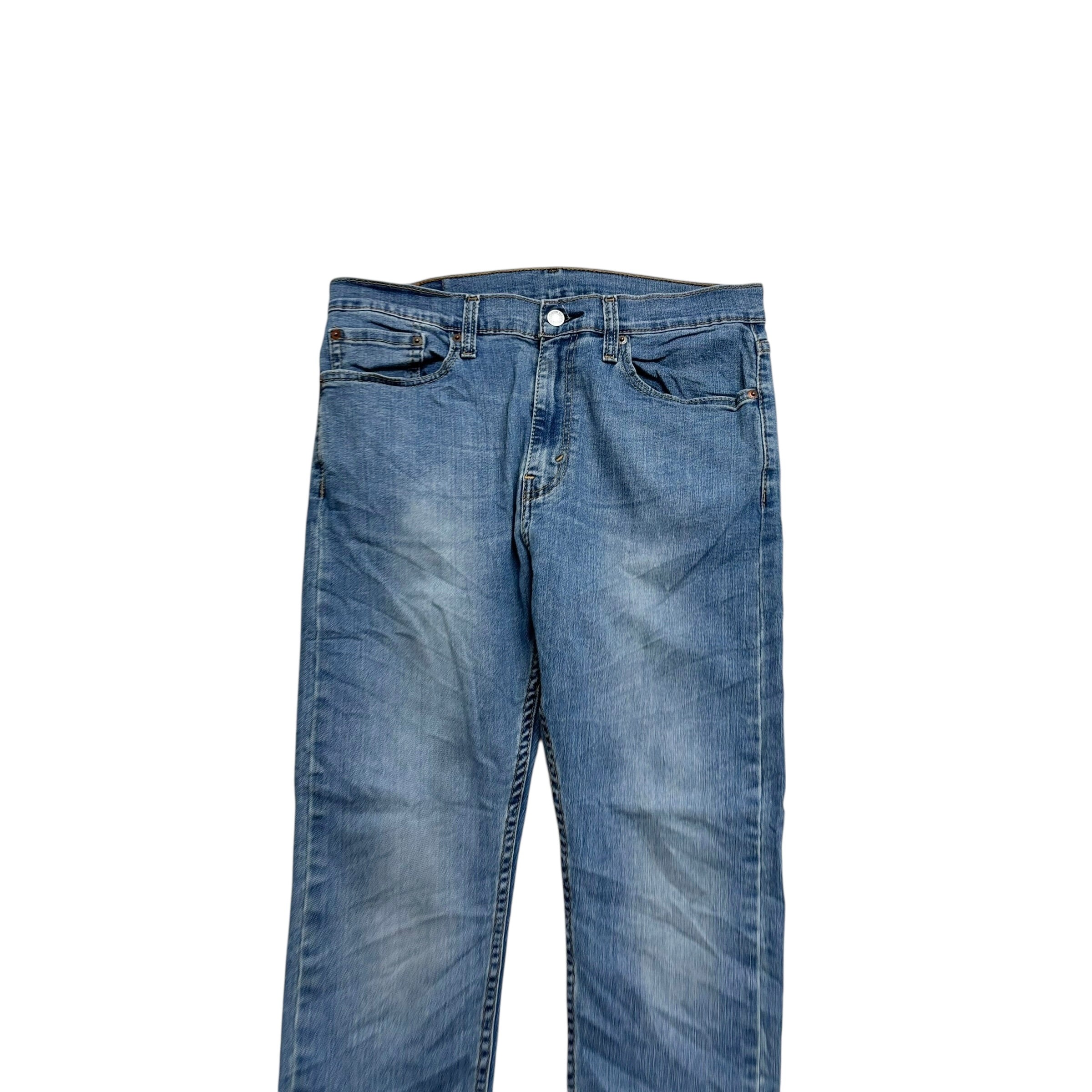 Levis 510 Jeans W34 L29 Mens Mid Blue Skinny Fit Stretch Denim (E)