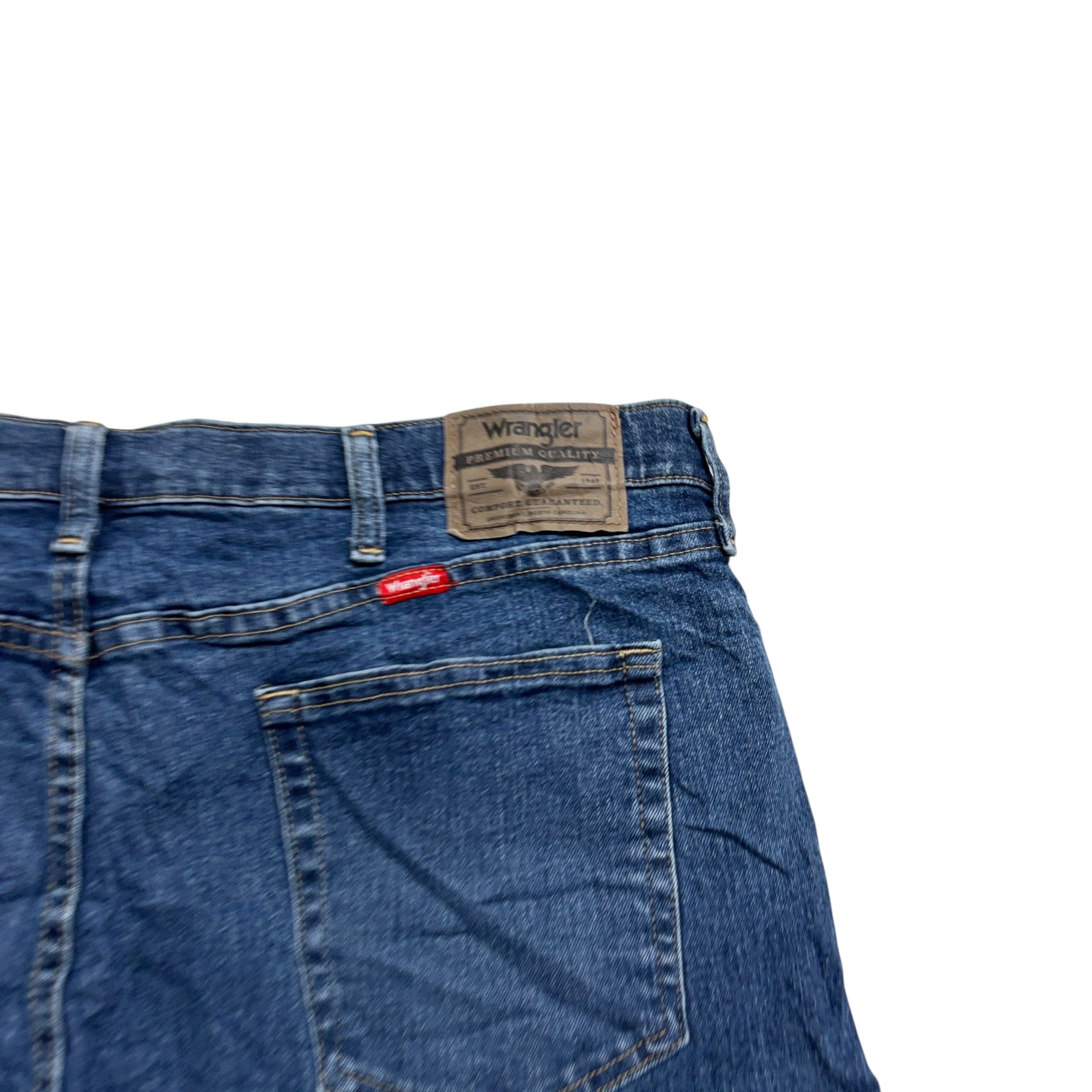 Wrangler Baggy Jorts W38 Mens Denim Shorts Mid Blue Relaxed Fit Stretch (E)