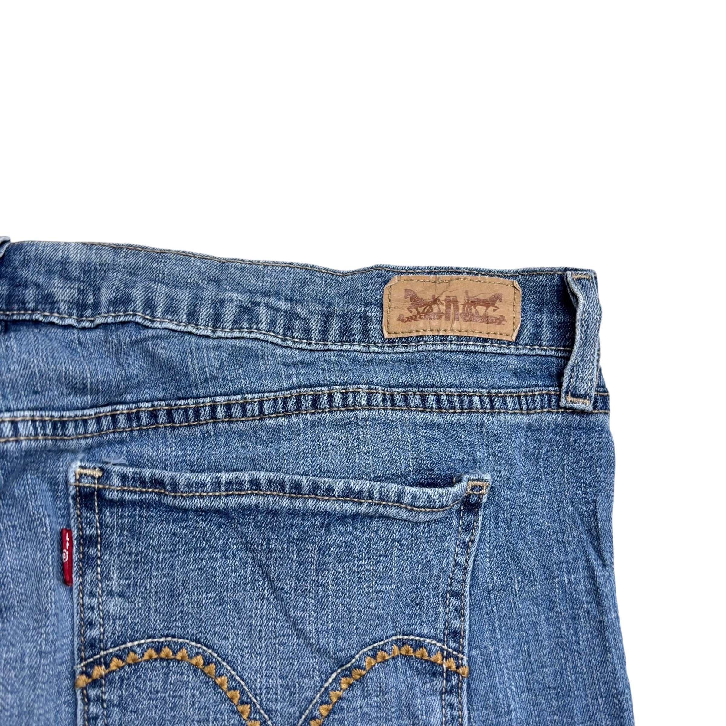 Levis 505 Jeans W36 L30 Womens Regular Straight Mid Blue Stretch Vintage (E)