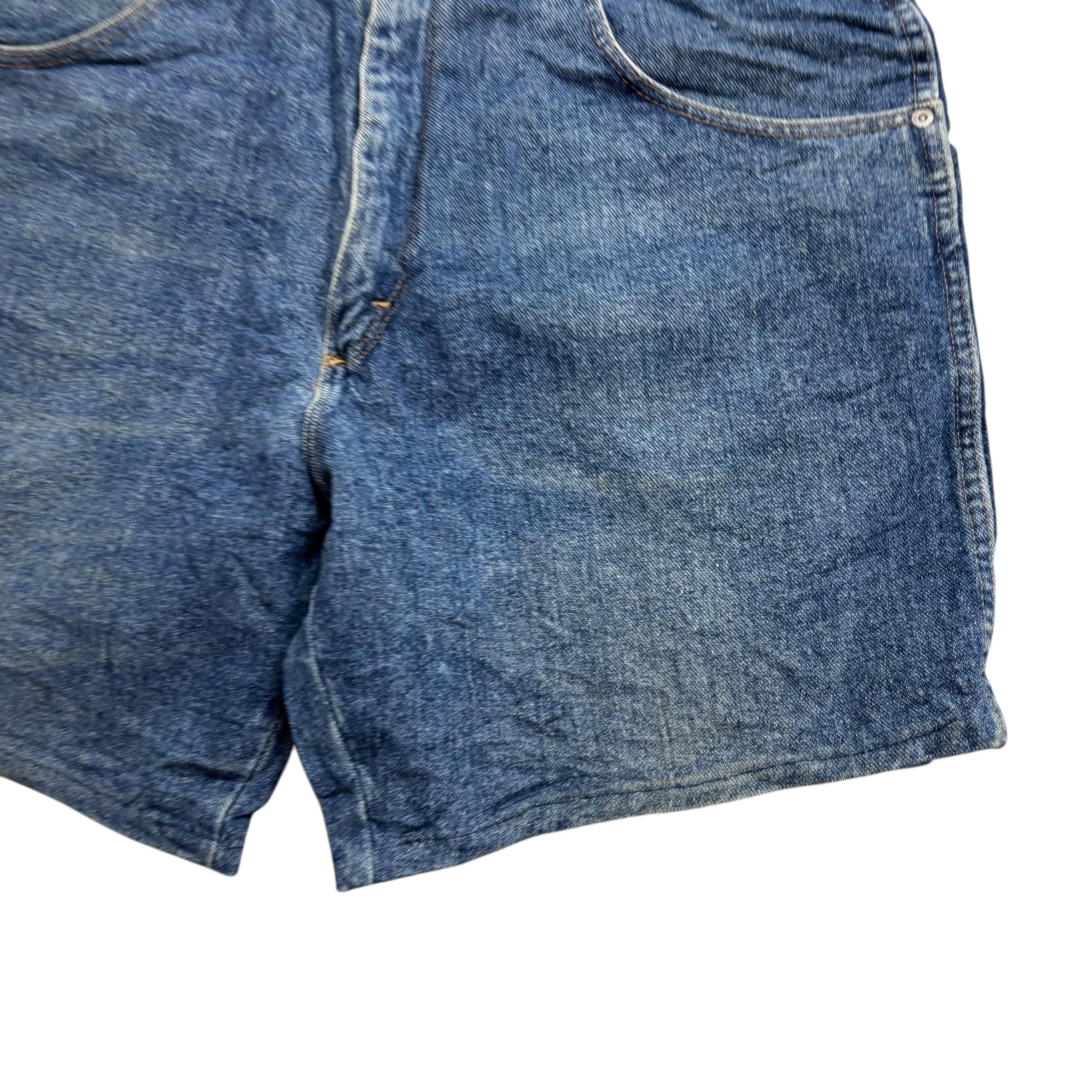 Wrangler Denim Shorts W36 Mens Mid Blue 7in Regular Fit Vintage