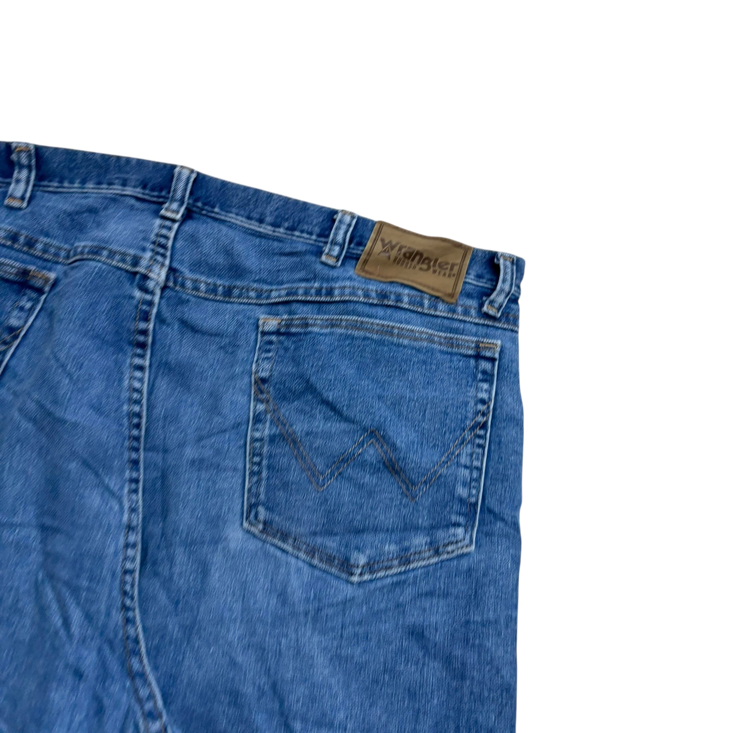 Wrangler Jeans W40 L30 Mens Mid Blue Relaxed Straight Fit Denim