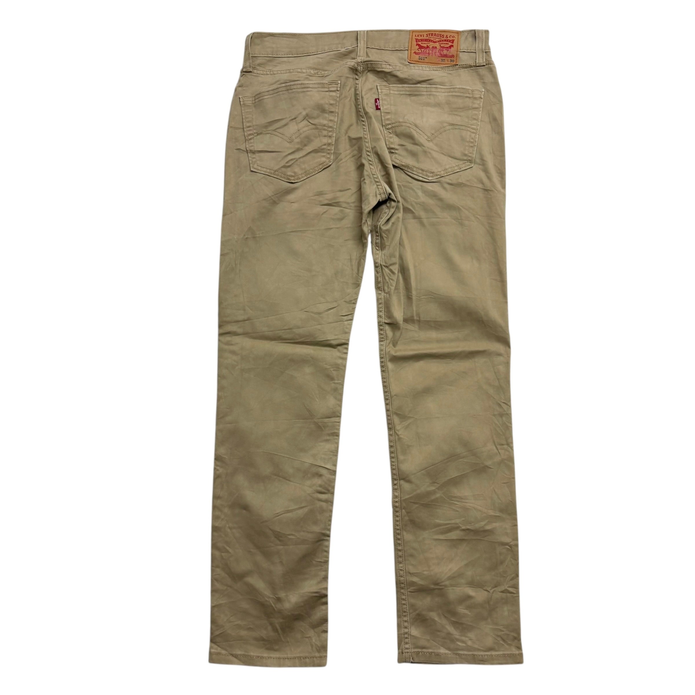 Levis 511 Trousers W31 L29 Mens Beige Slim Fit Stretch Pants