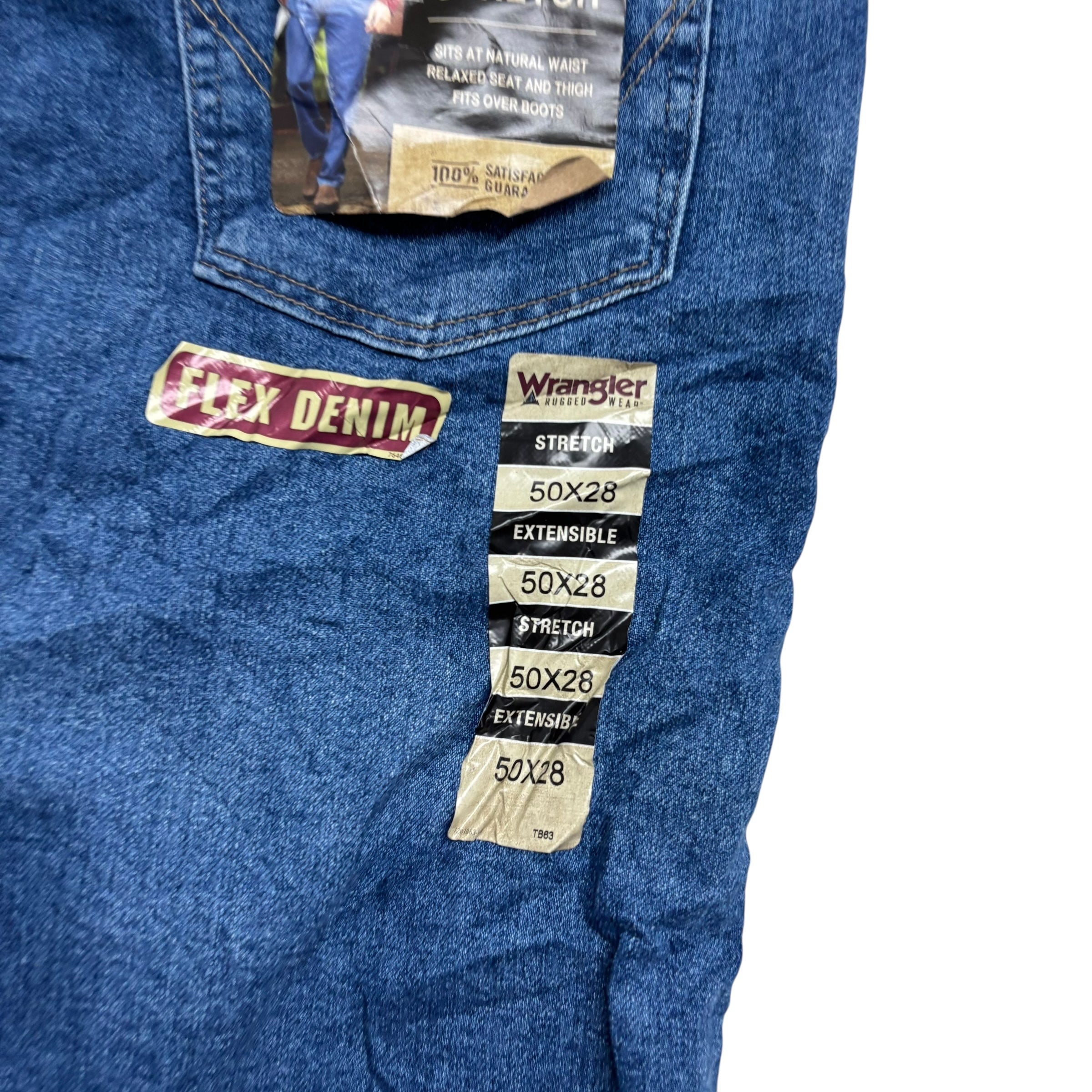 Wrangler Jeans W50 L29 Mens Mid Blue Relaxed Straight Fit Vintage Denim (E)