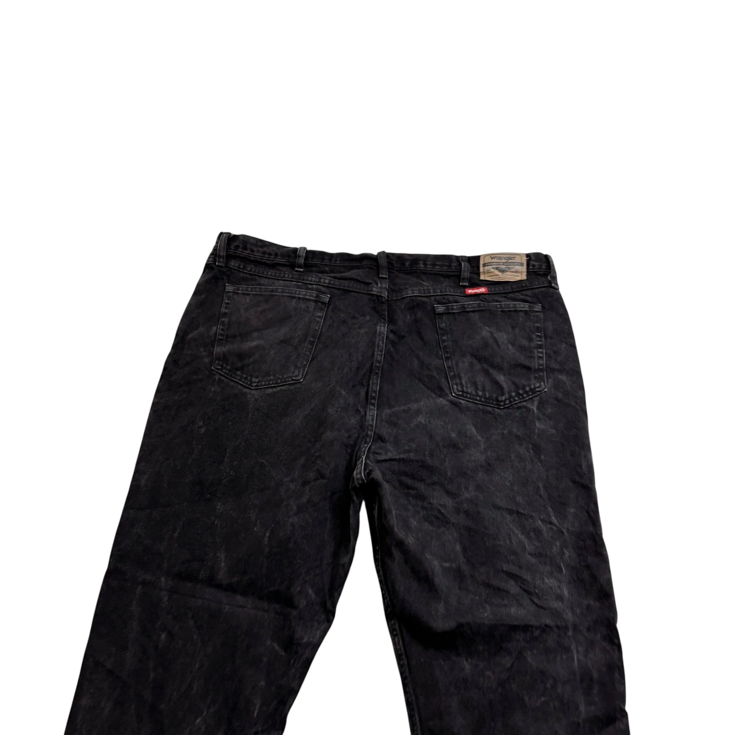 Wrangler Jeans W44 L30 Mens Black Relaxed Straight Fit Baggy Denim (E)