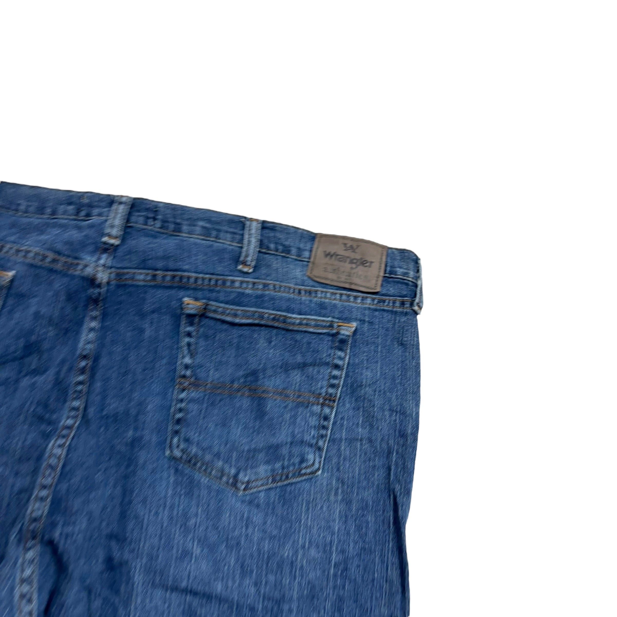 Wrangler Jeans W46 L32 Mens Mid Blue Regular Straight Fit Stretch Denim (E)