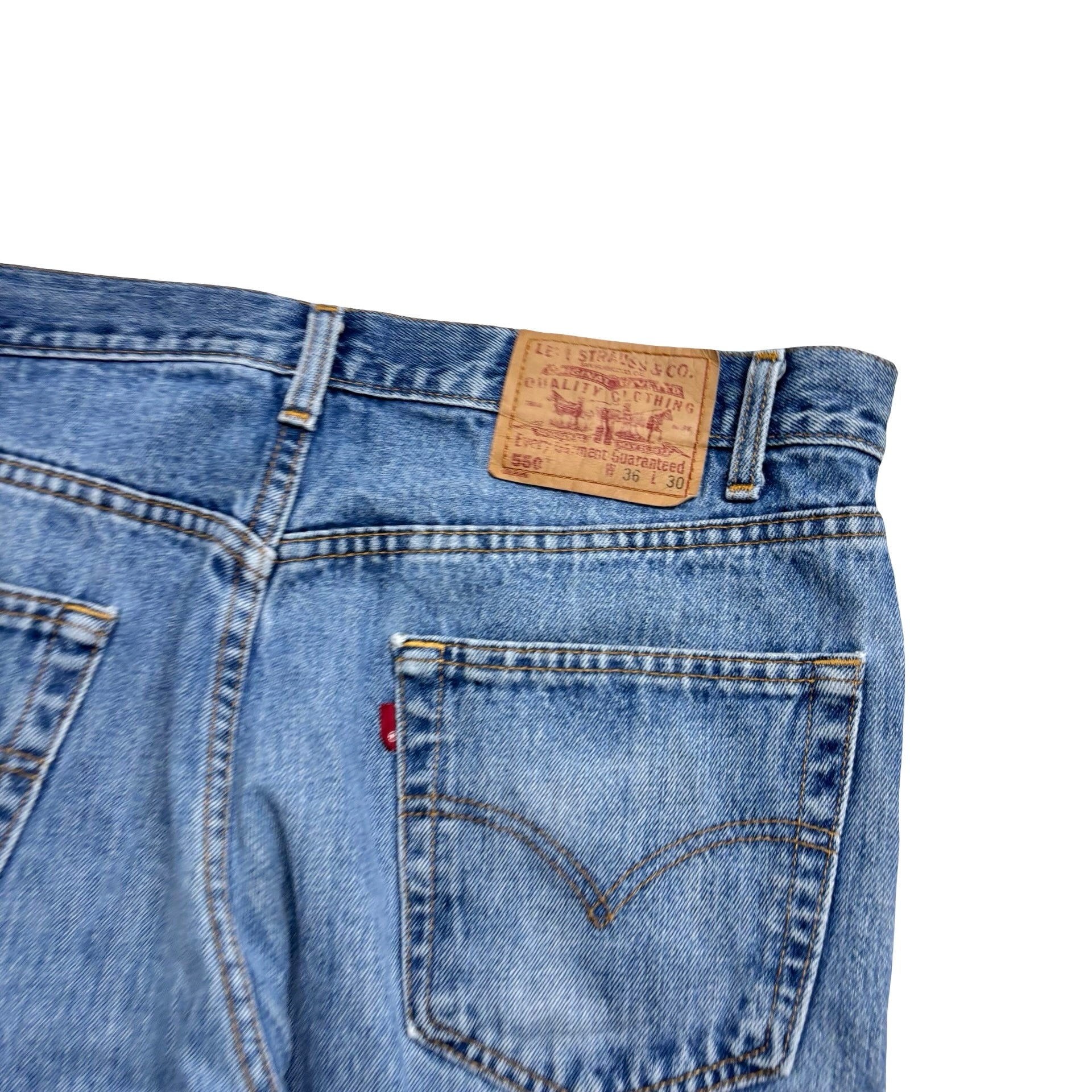 Levis 550 Jeans W34 L30 Mens Mid Blue Relaxed Straight Fit Vintage Denim