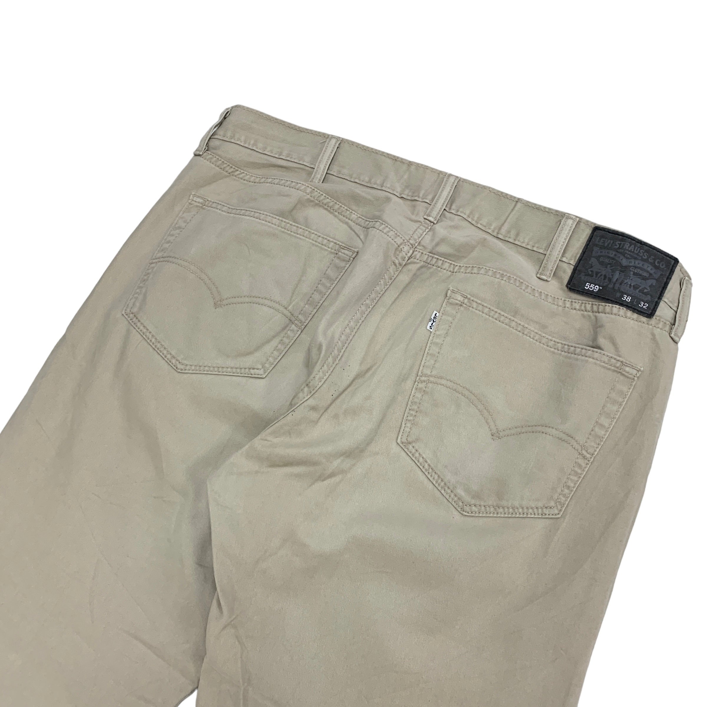 Levis 559 Trousers W38 L32 Mens Beige Relaxed Fit Cotton Pants