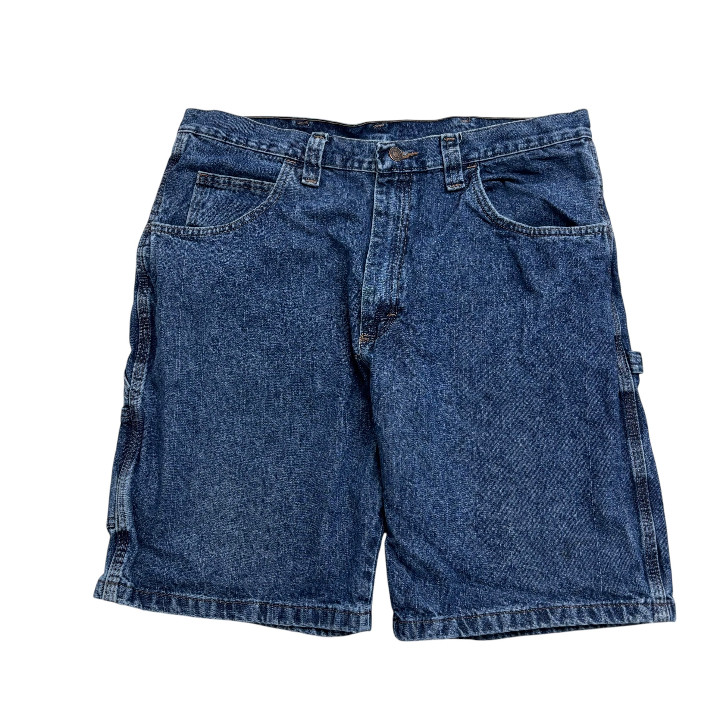 Wrangler Baggy Jorts W36 Mens Mid Blue Denim Shorts Relaxed Fit Carpenter