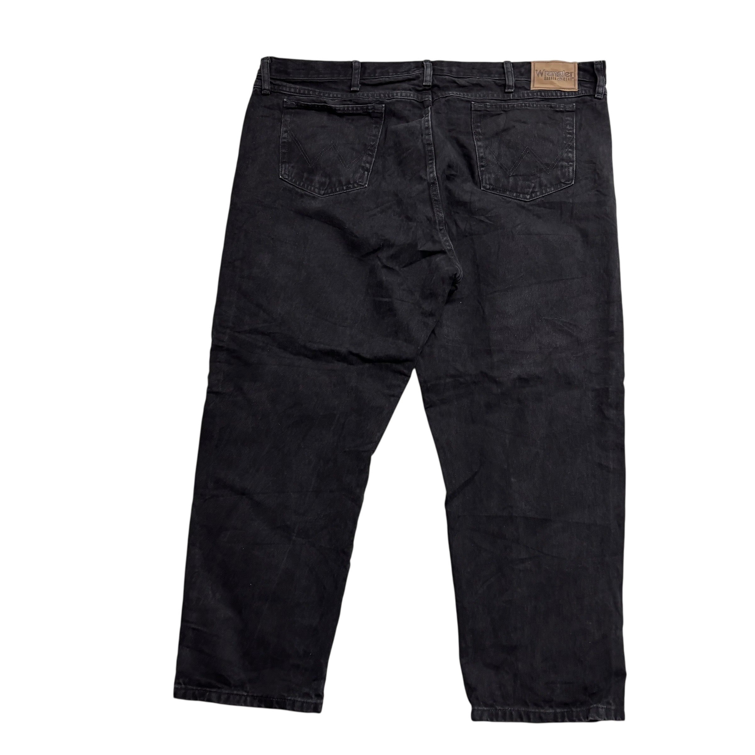 Wrangler Jeans W46 L28 Mens Black Regular Straight Fit Vintage Denim (E)