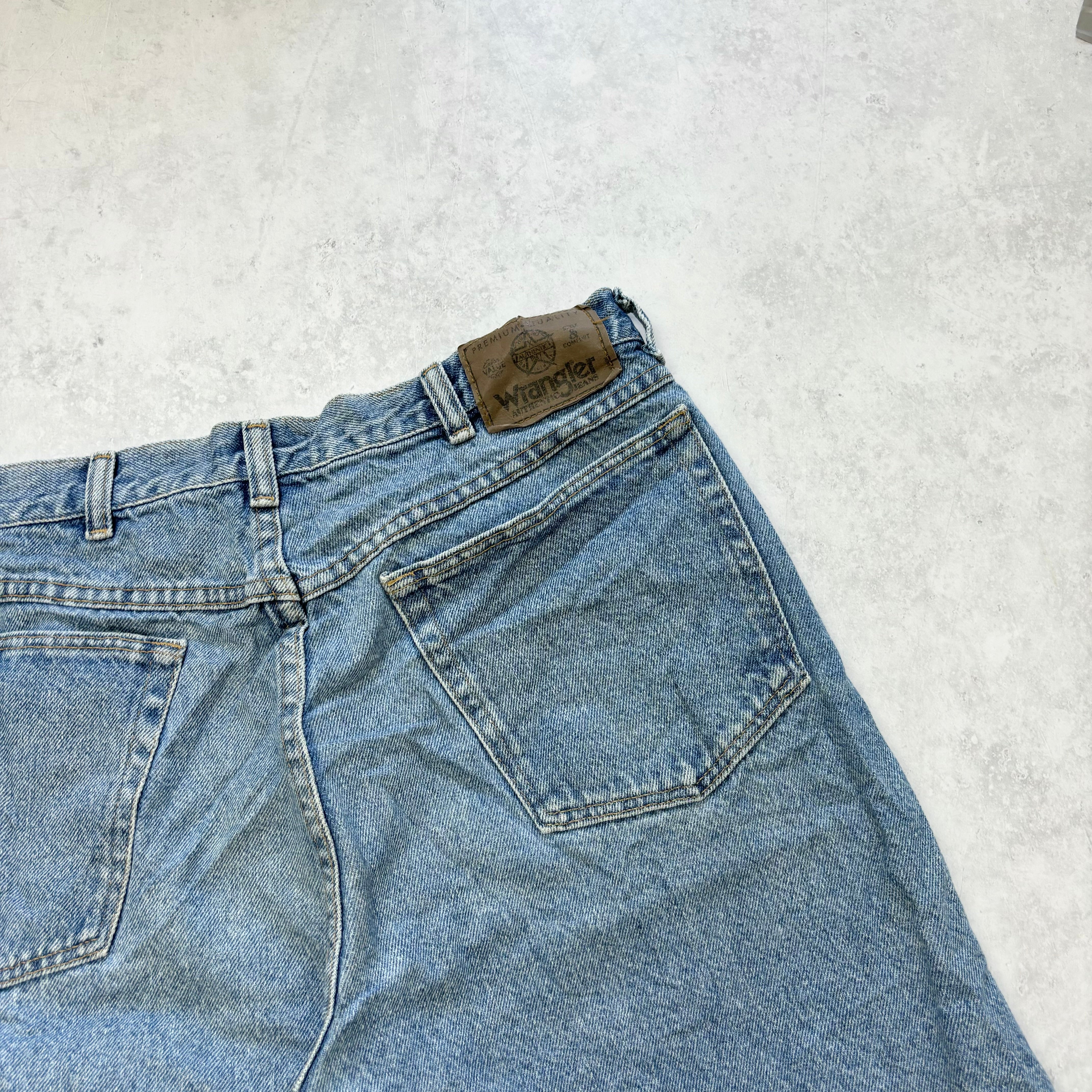 Vintage Wrangler Jorts W32 Mens Denim Shorts Mid Blue Regular Fit