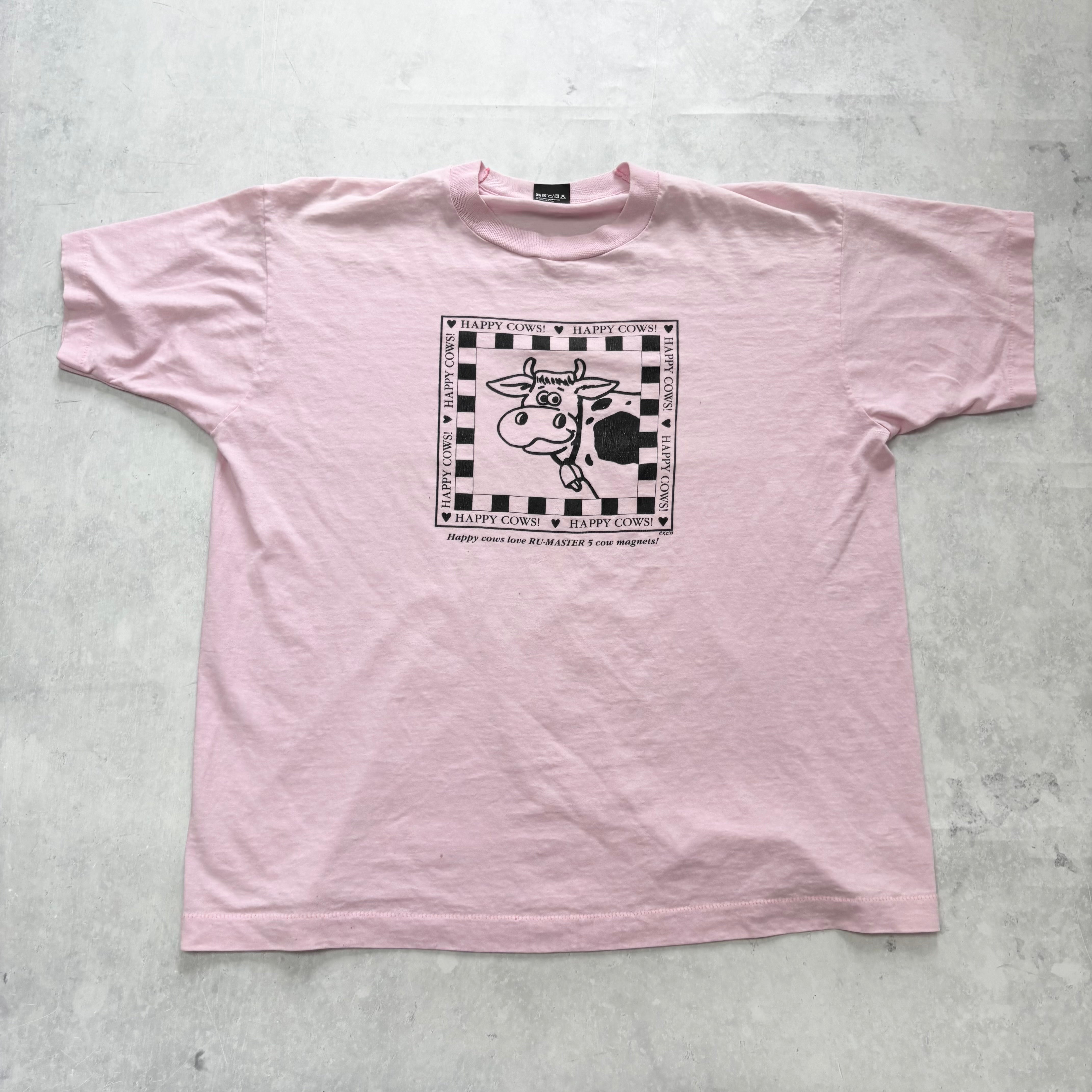 Vintage T Shirt Mens Large Pink Single Stitch Graphic Print 90s USA