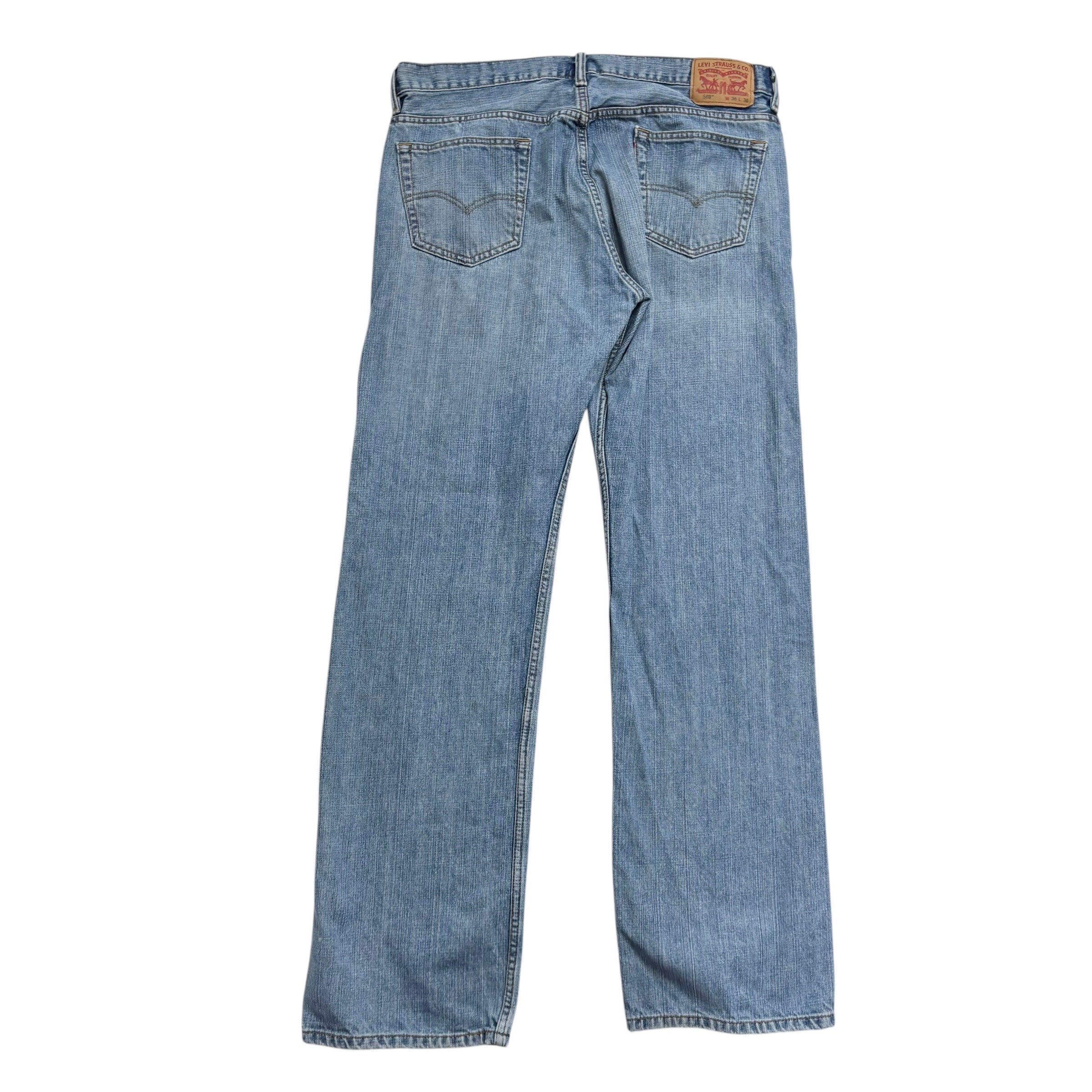 Levis 569 Jeans W36 L36 Mens Light Blue Baggy Relaxed Straight Fit Denim (E)