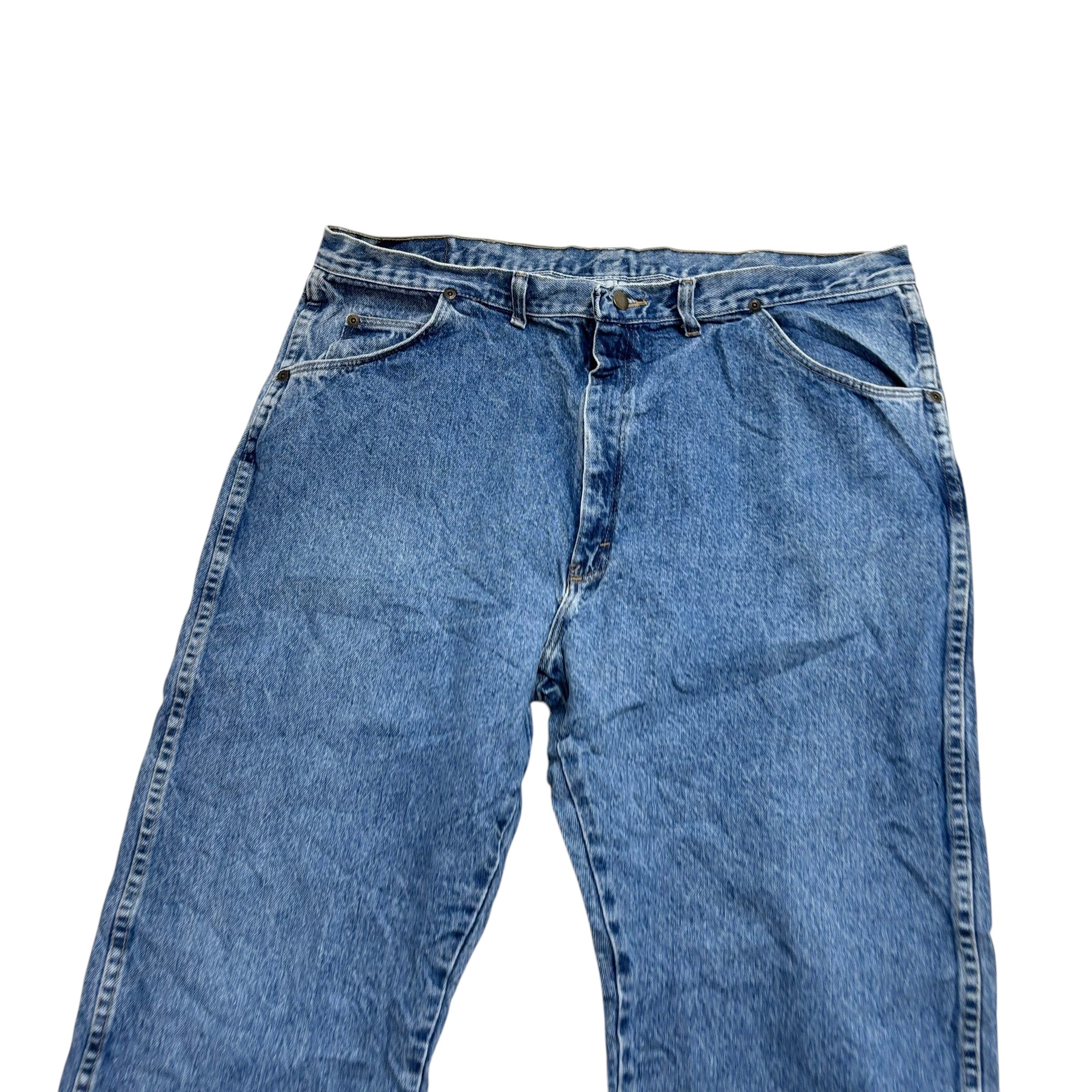 Wrangler Jeans W40 L30 Mens Mid Blue Regular Straight Fit Vintage Denim (E)