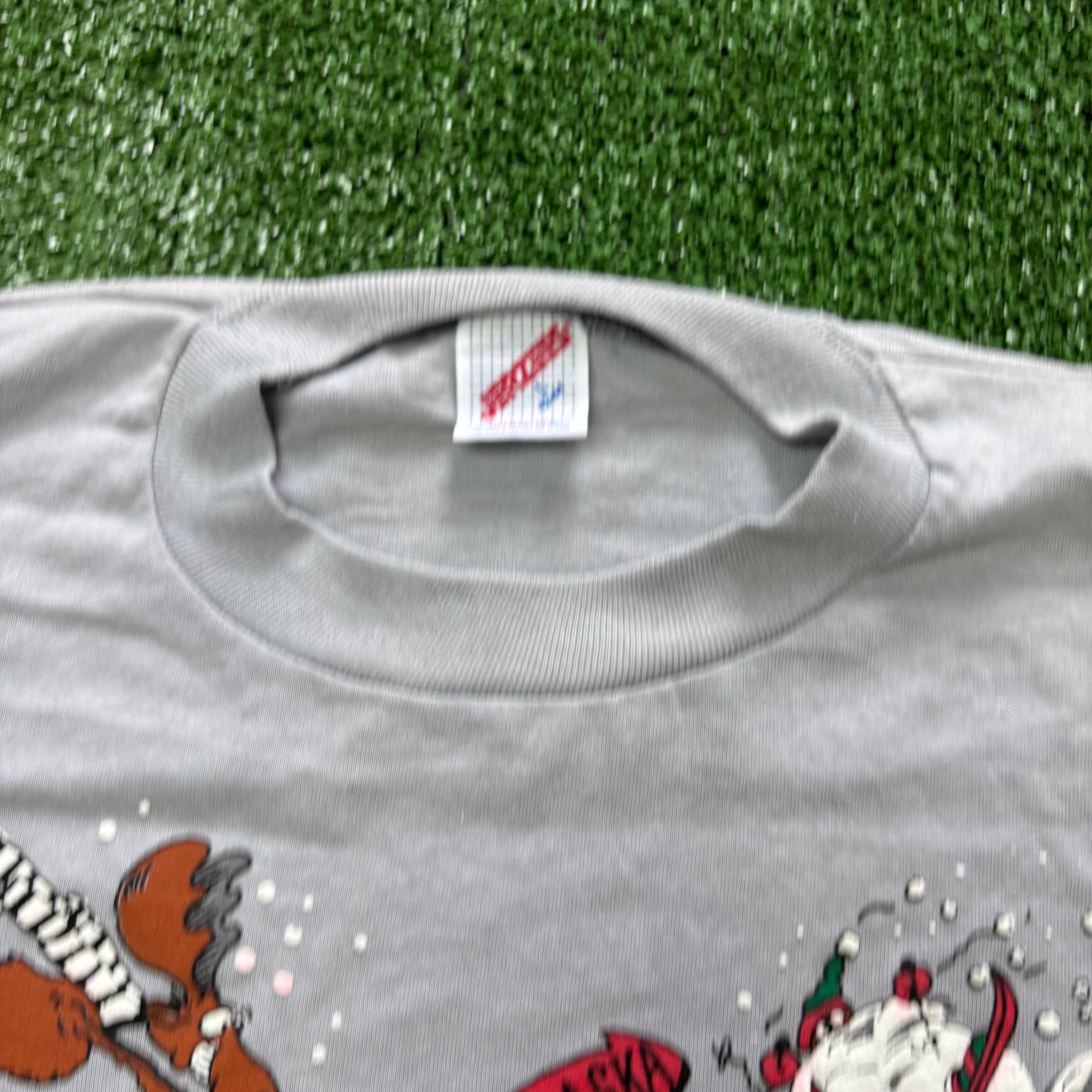 Vintage T Shirt Mens Medium Grey Single Stitch Graphic Print 80s
