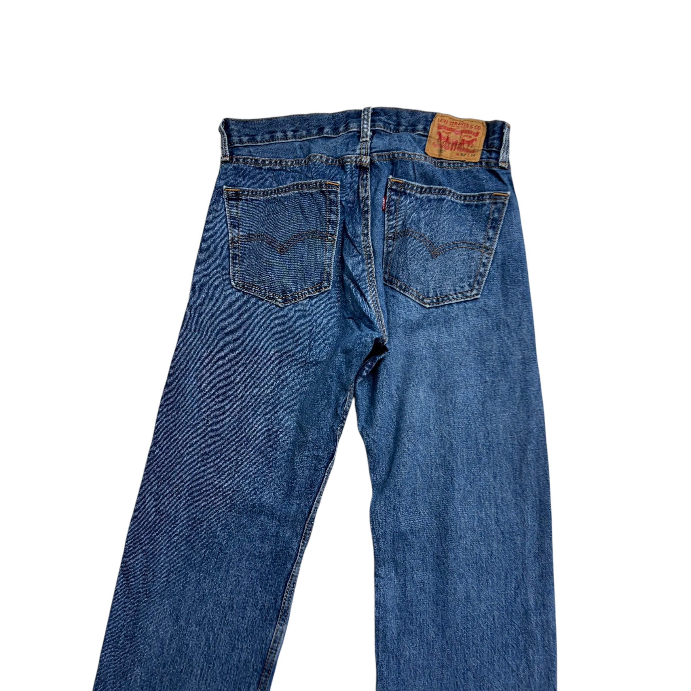 Levis 505 Jeans W32 L34 Mens Mid Blue Regular Straight Fit Denim