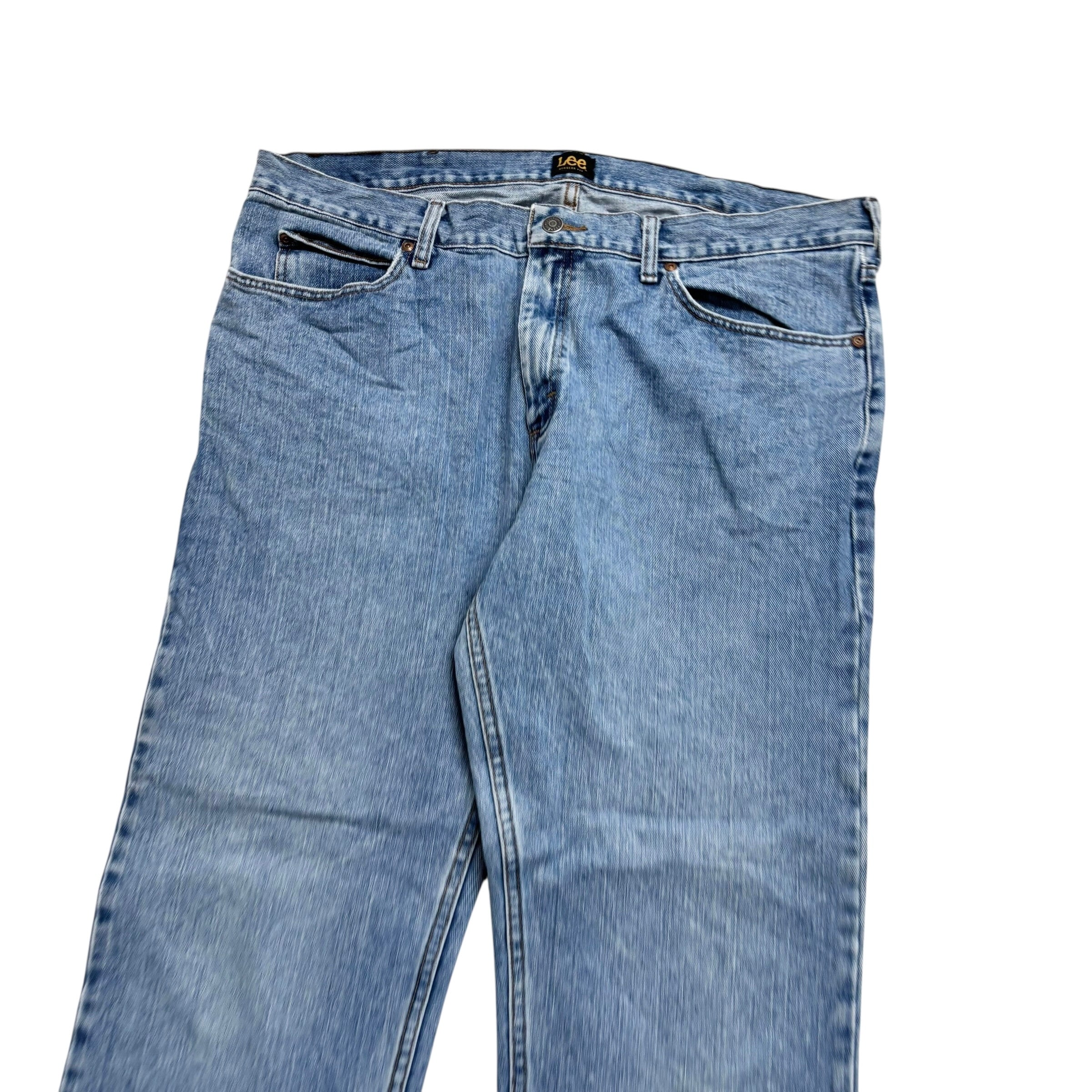 Lee Jeans W40 L32 Mens Regular Straight Fit Mid Blue Denim