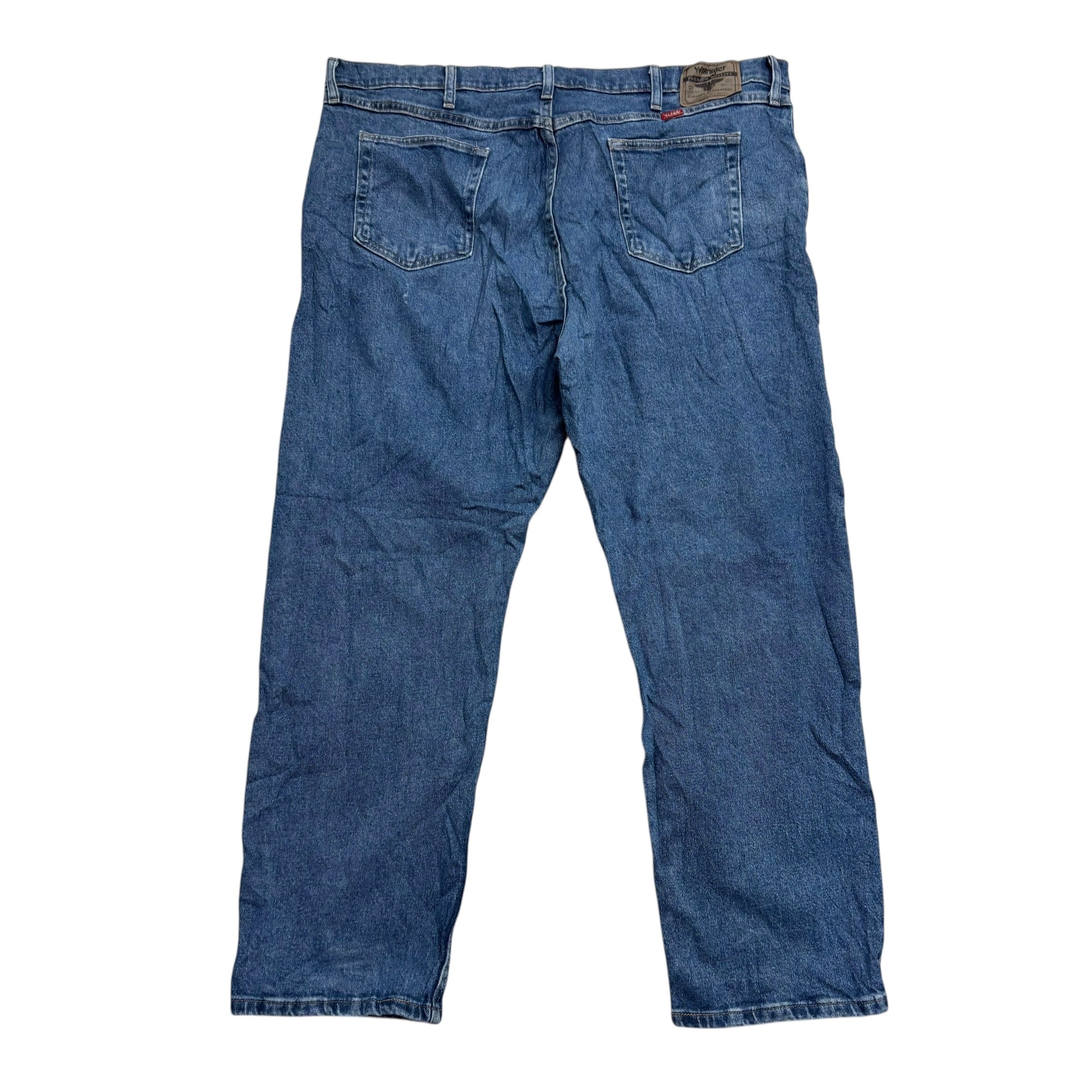 Wrangler Jeans W42 L30 Mens Mid Blue Relaxed Straight Fit Stretch Denim