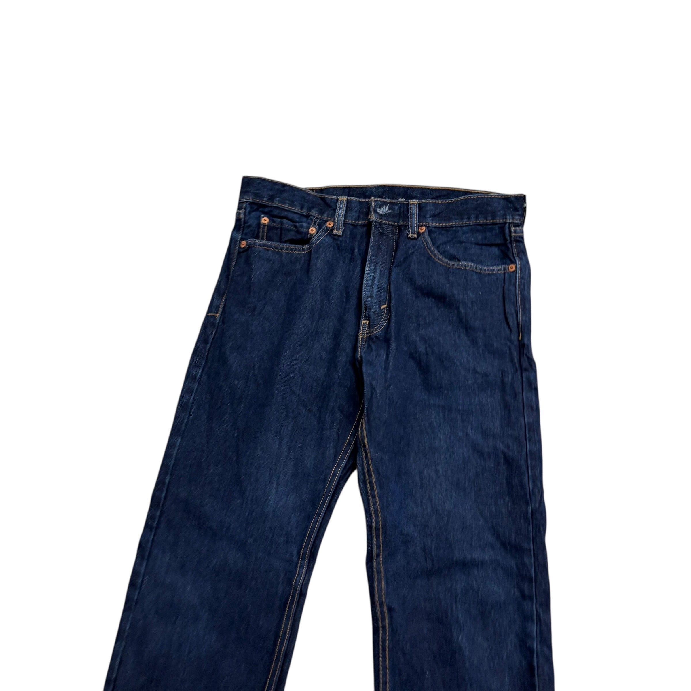 Levis 505 Jeans W32 L30 Mens Dark Blue Regular Straight Fit Denim