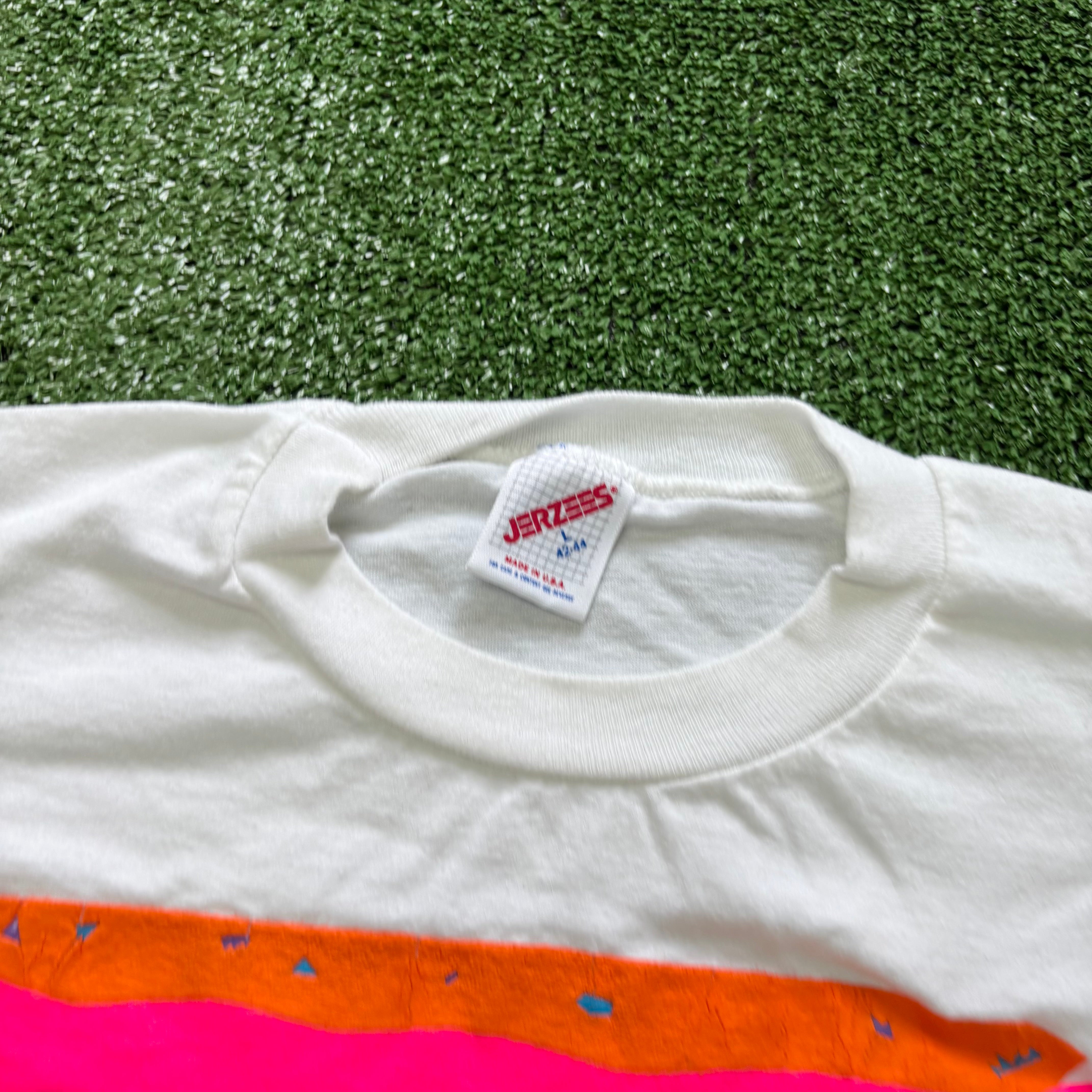Vintage T Shirt Mens Medium White Single Stitch Graphic Print 90s USA (E)